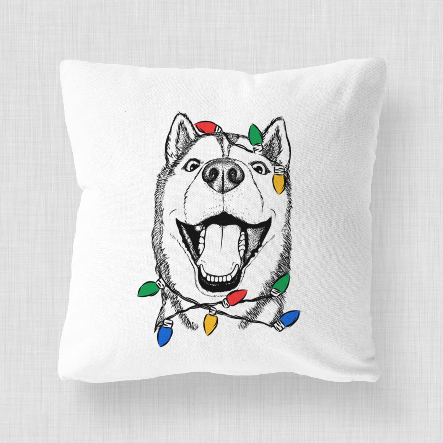 Little Country the Siberian Husky - Throw Pillow Cover