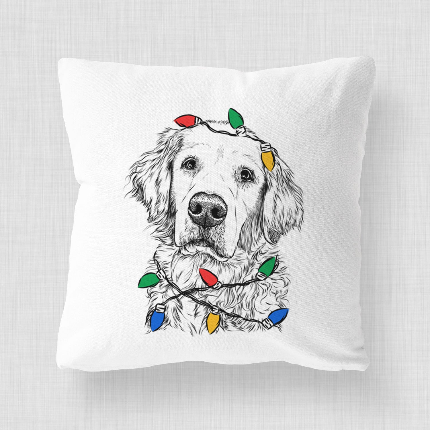 Loganator the Golden Retriever - Throw Pillow Cover