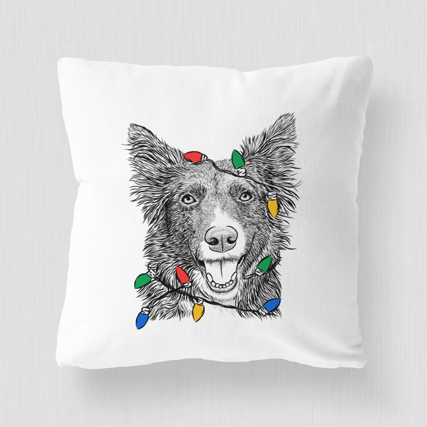 Marti the Border Collie - Throw Pillow Cover