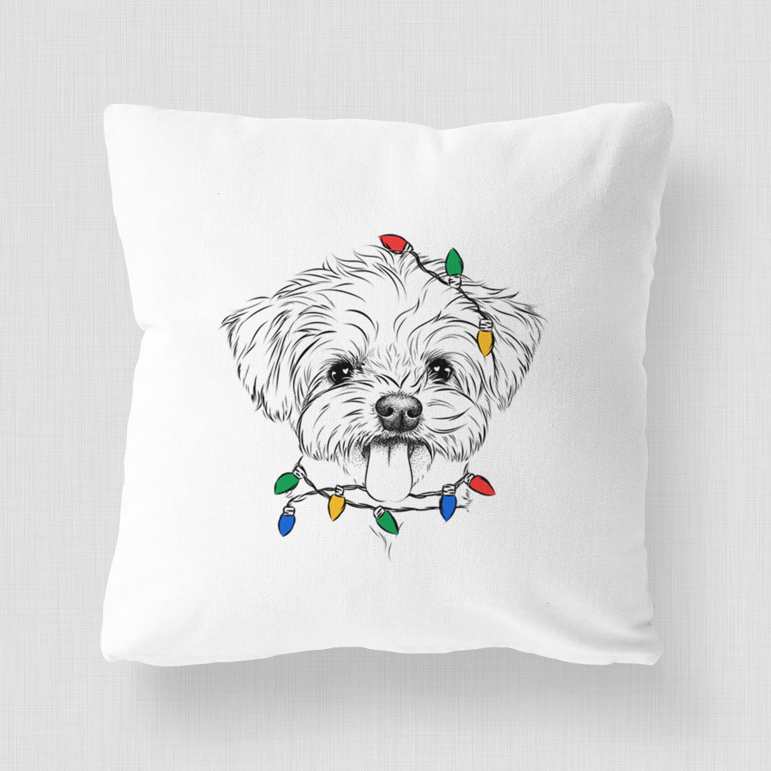 Mochi the Maltese - Throw Pillow Cover