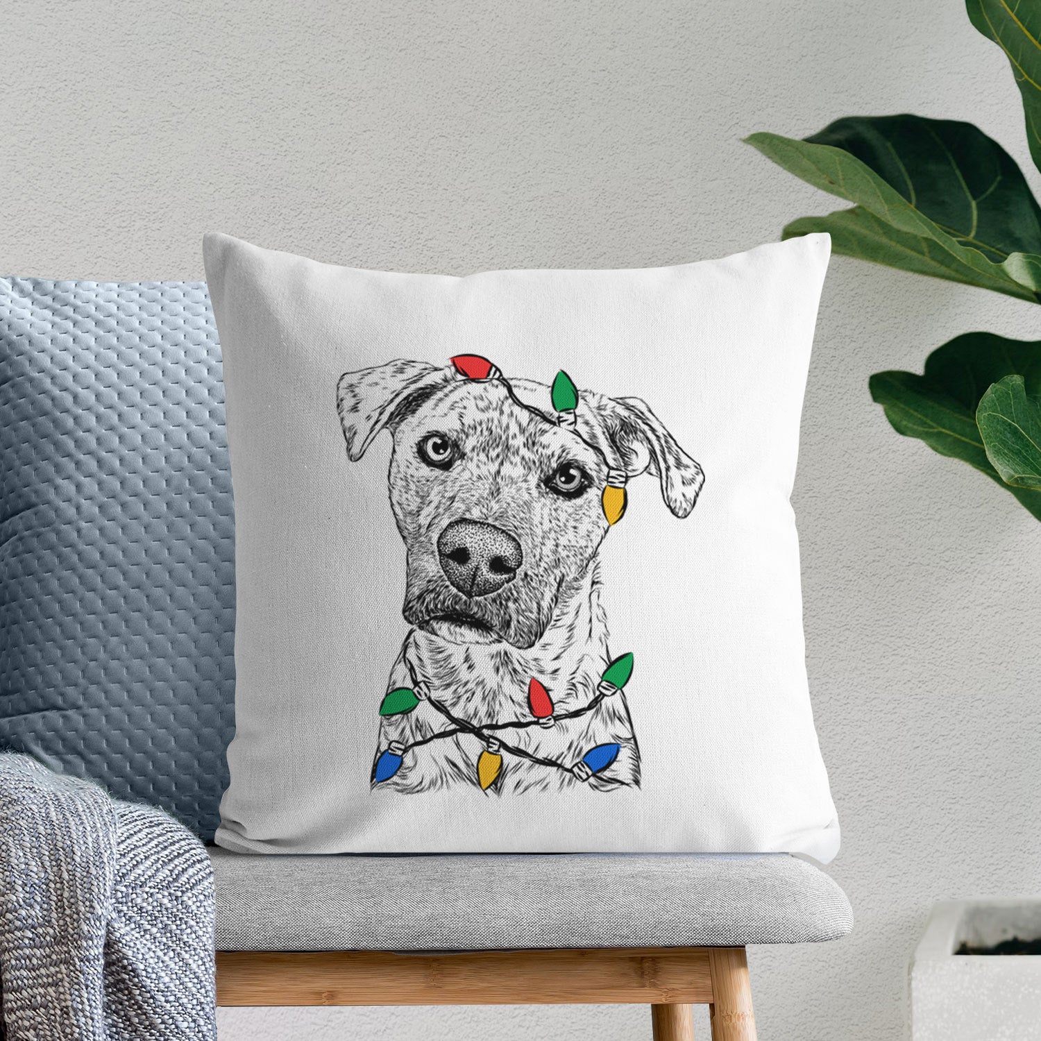Monster Baby the Pitbull Mix - Throw Pillow Cover