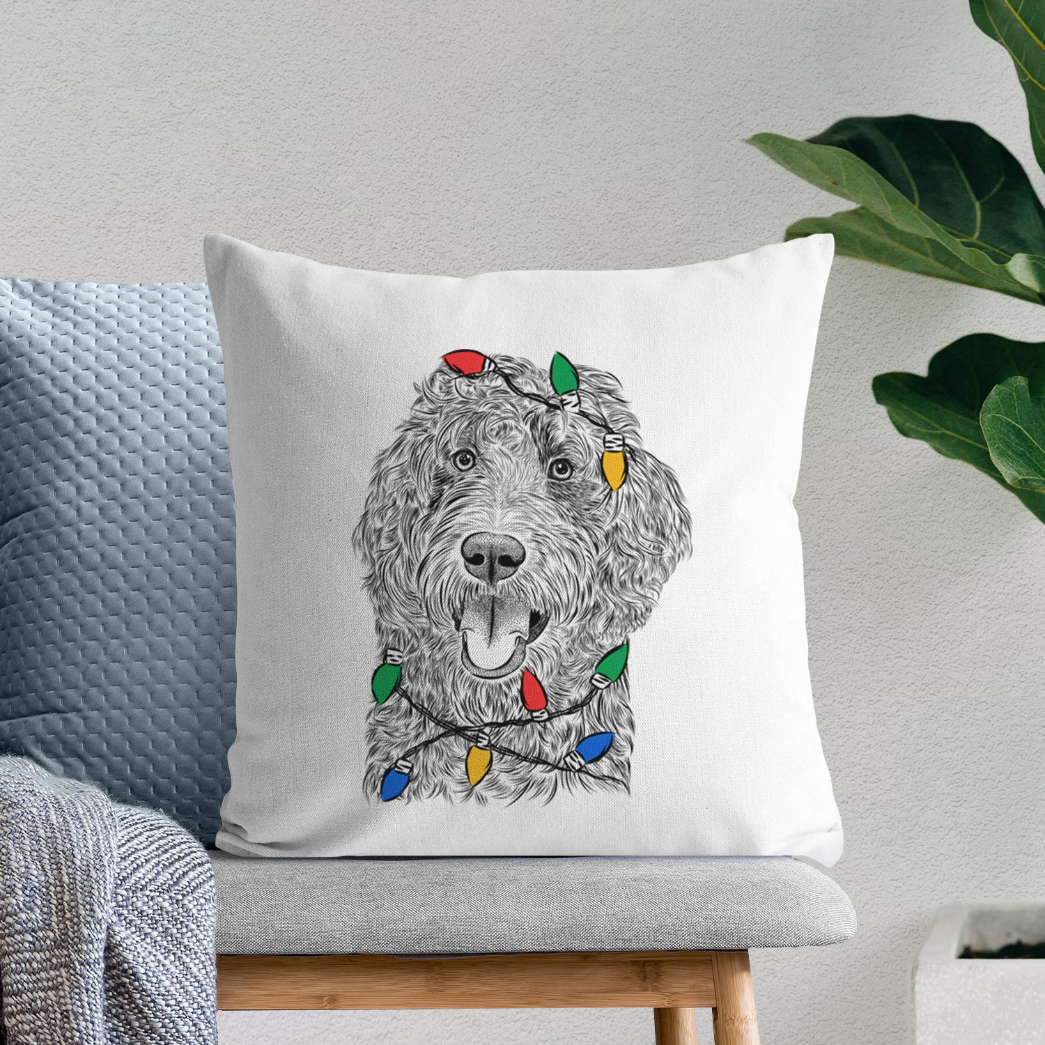 Murr Dog the Labradoodle - Throw Pillow Cover