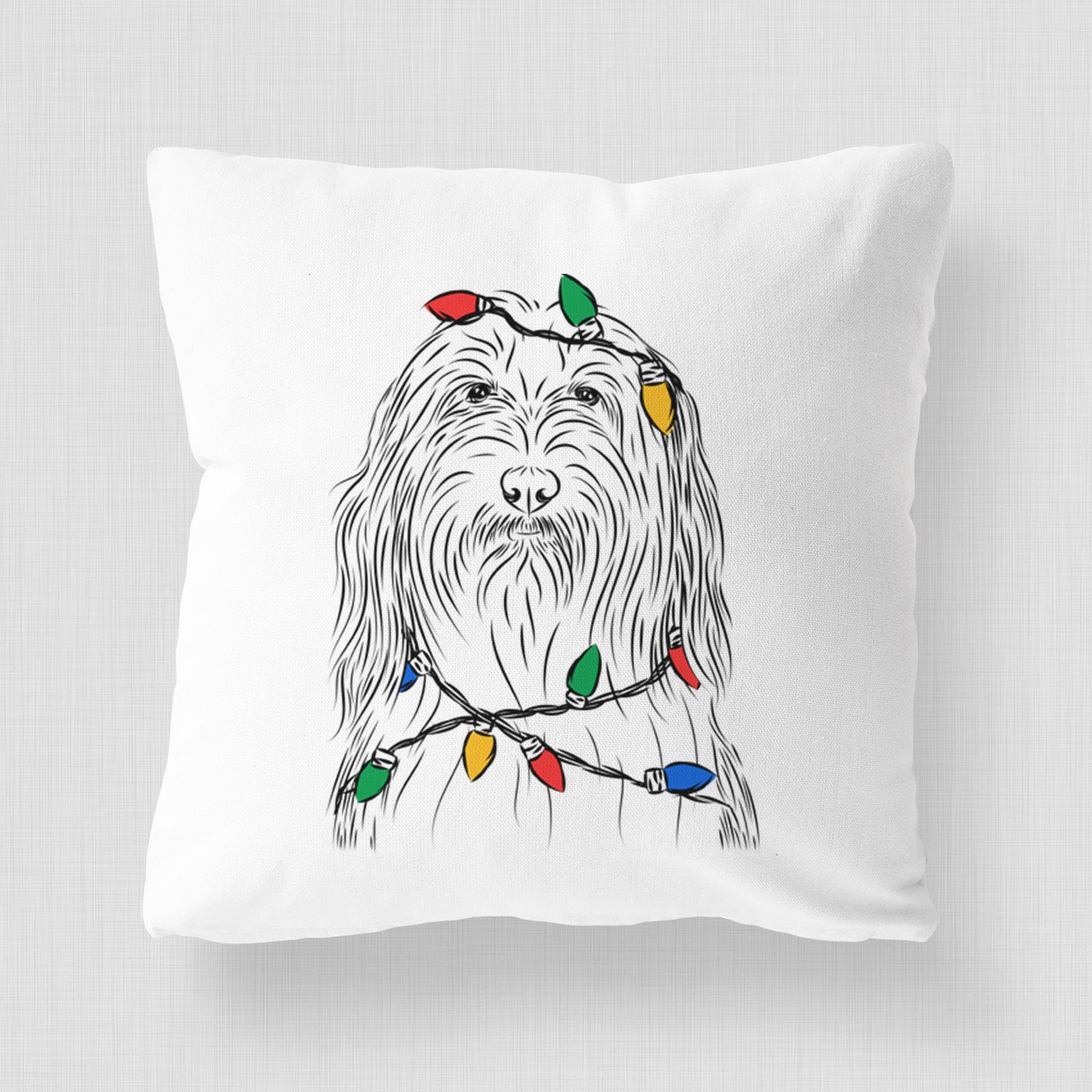 Murray the Bearded Collie - Throw Pillow Cover