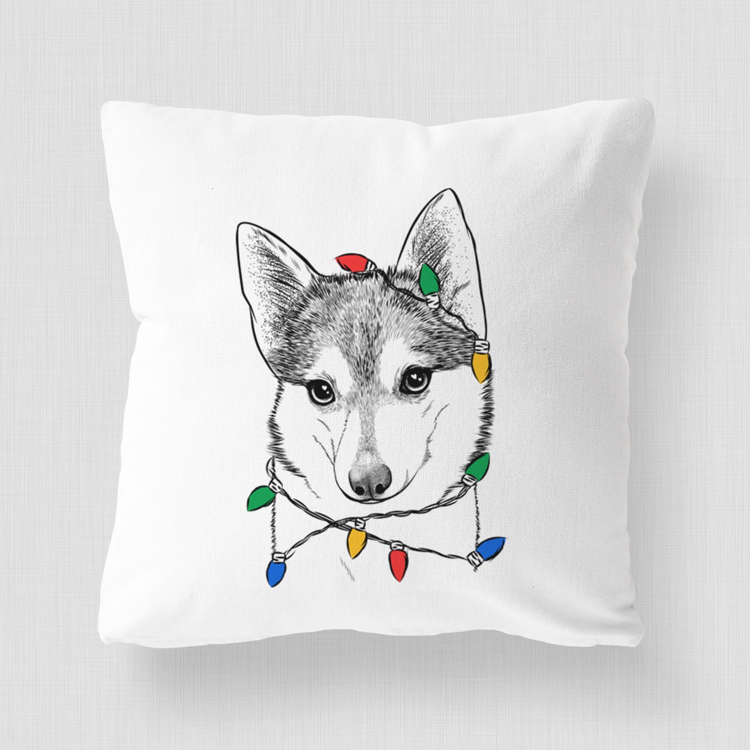 Nami the Alaskan Klee Kai - Throw Pillow Cover