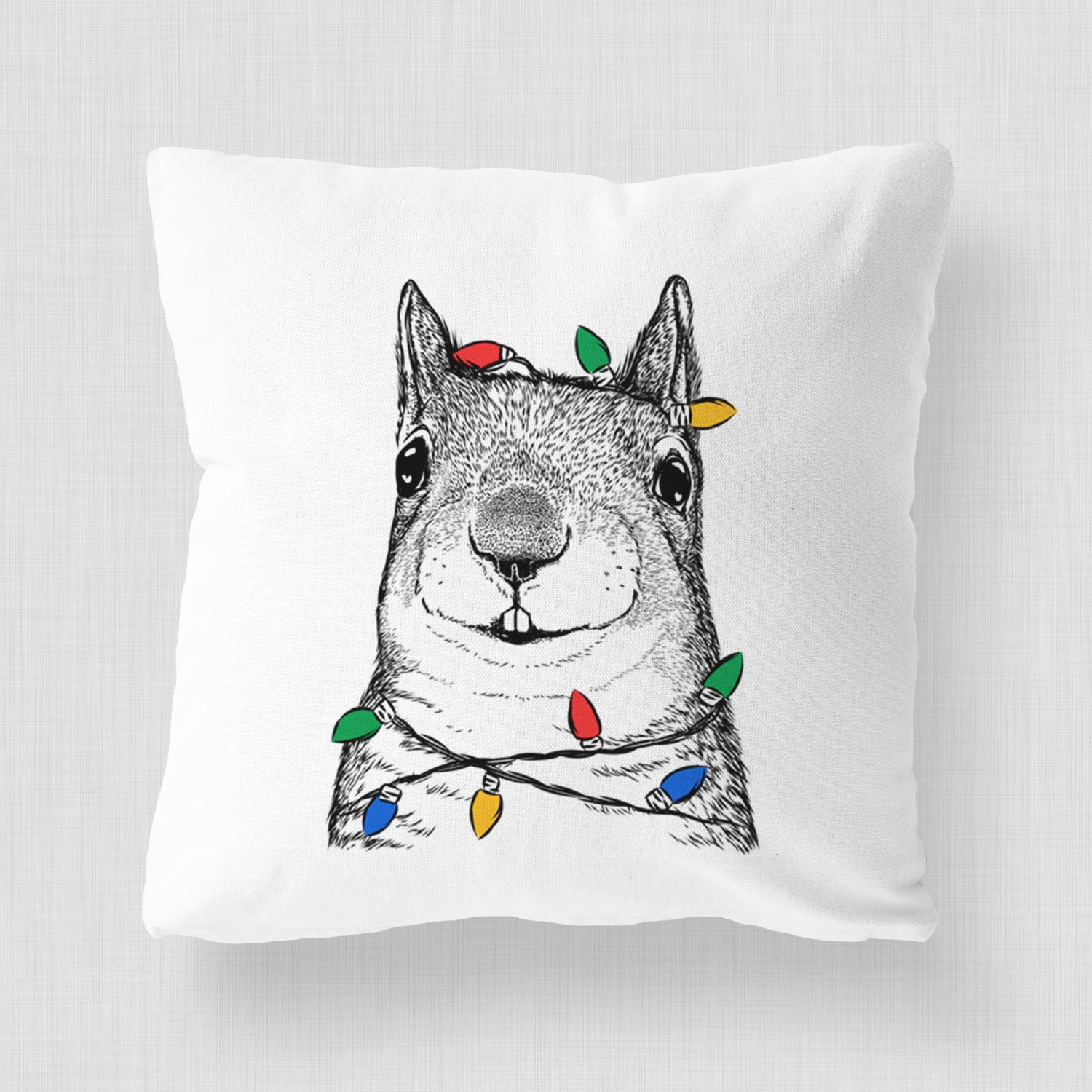 Nibbles the Squirrel - Throw Pillow Cover