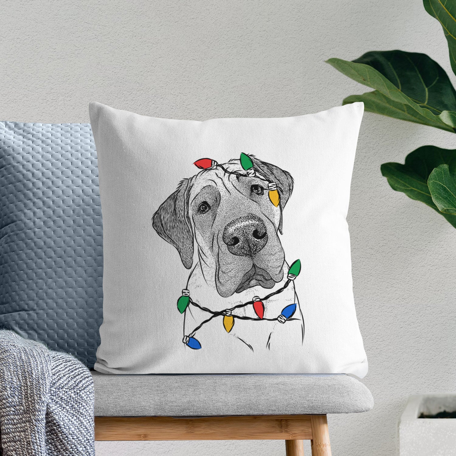 Nutterbutter the English Mastiff - Throw Pillow Cover