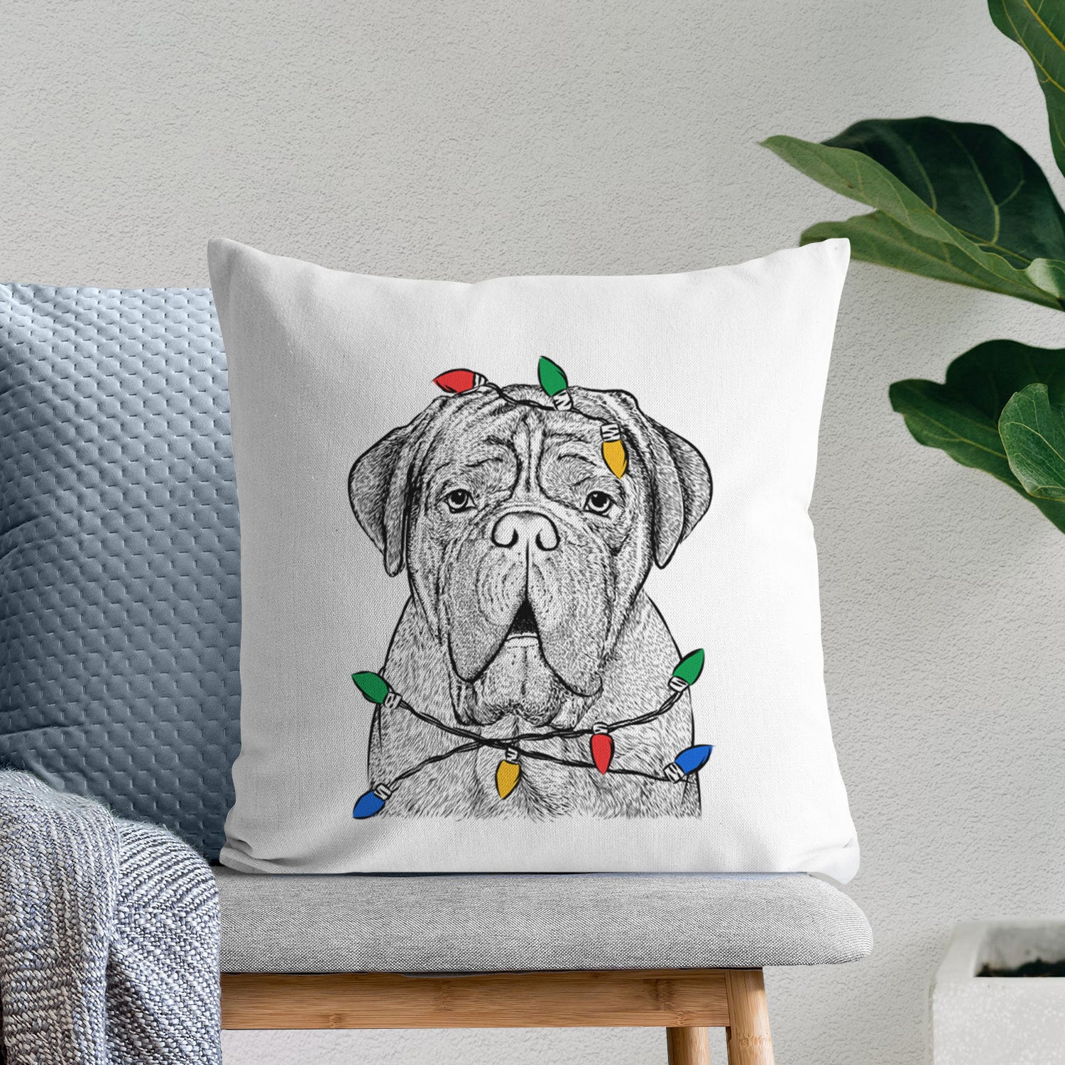 Optimus the Dogue de Bordeaux - Throw Pillow Cover