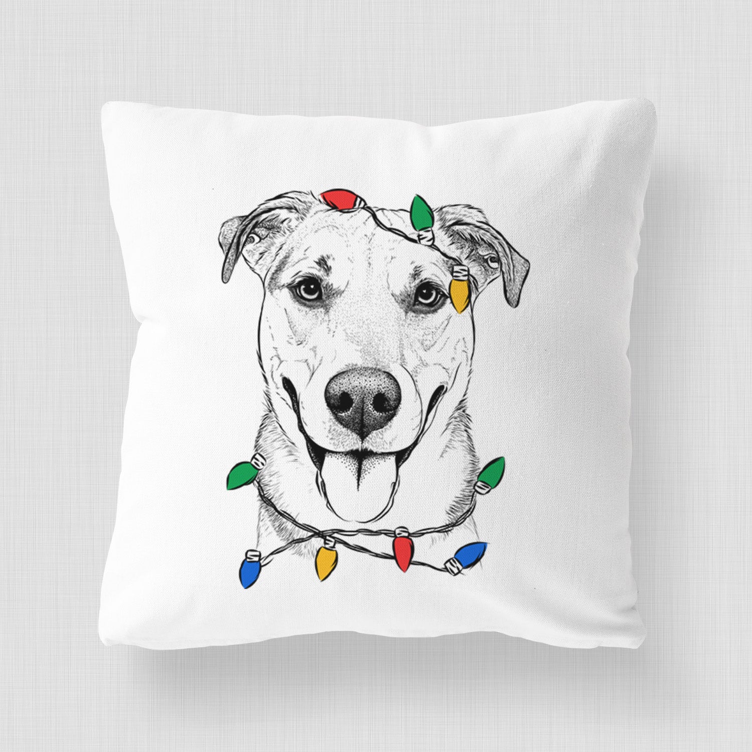 Padre the Pitbull Mix - Throw Pillow Cover