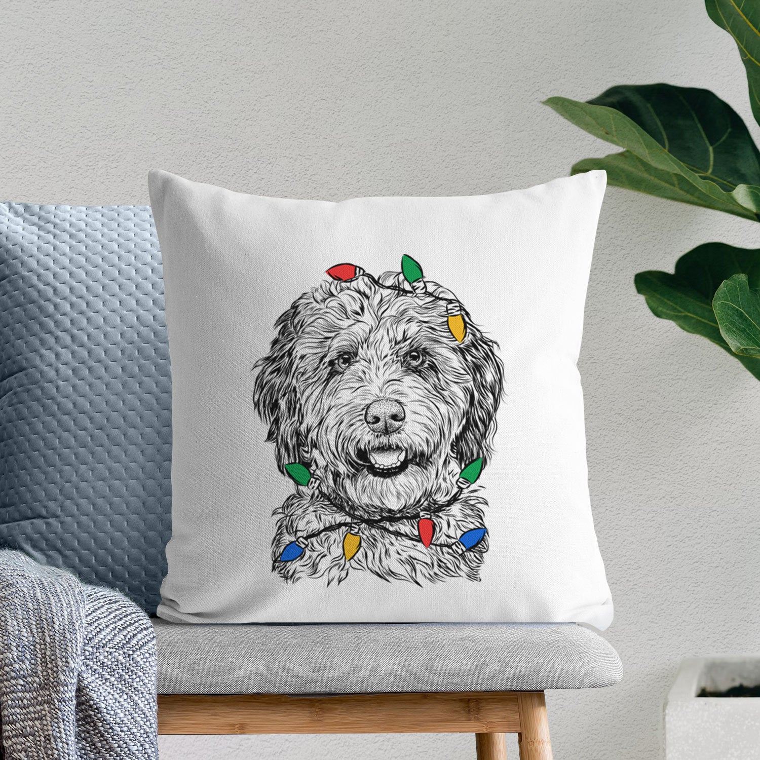 Palmer the Aussiedoodle - Throw Pillow Cover
