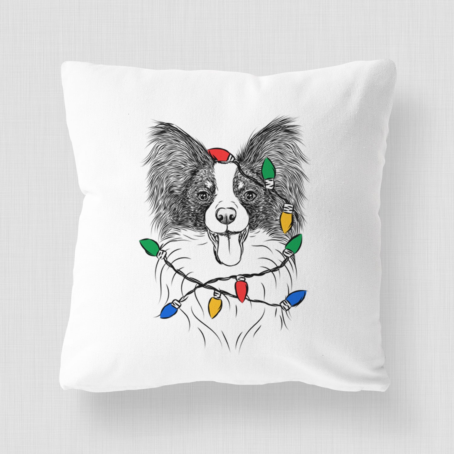 Patrick the Papillon - Throw Pillow Cover