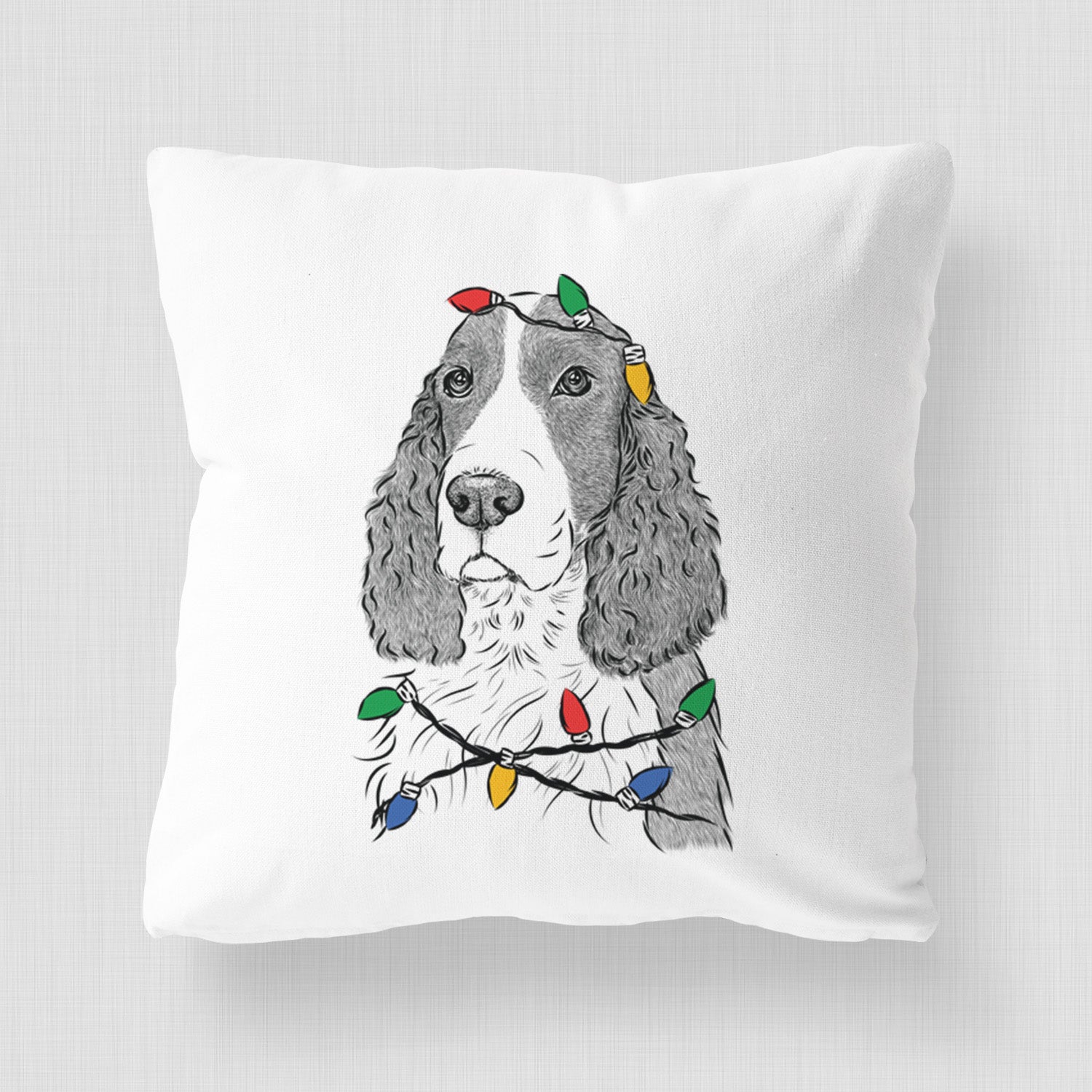 Quincy the English Springer Spaniel - Throw Pillow Cover