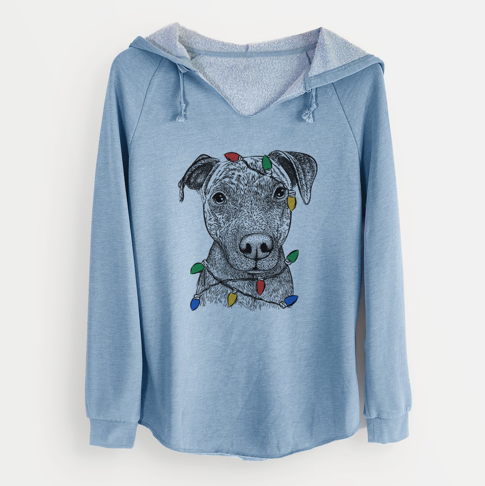 Christmas Lights Reeses the Pitbull - Cali Wave Hooded Sweatshirt