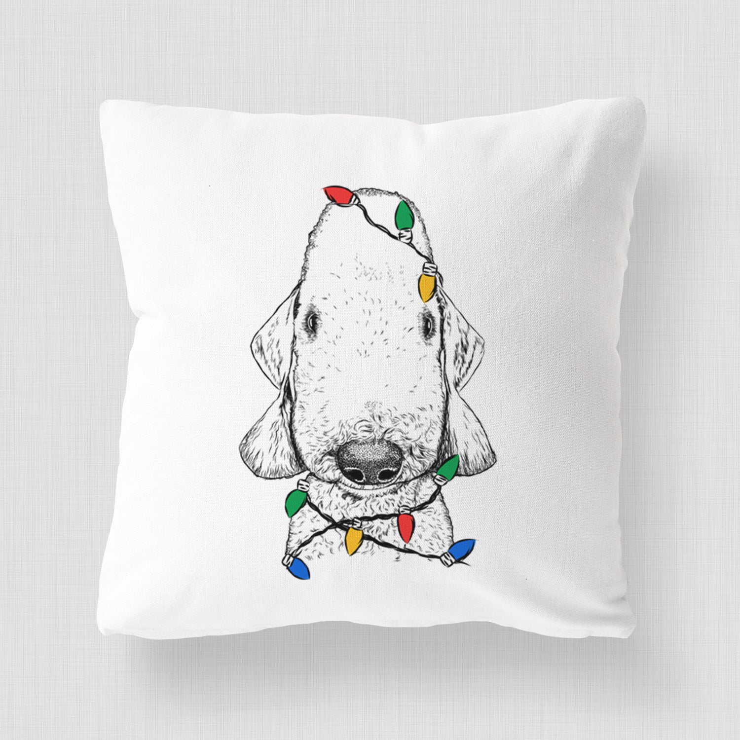 Remington the Bedlington Terrier - Throw Pillow Cover