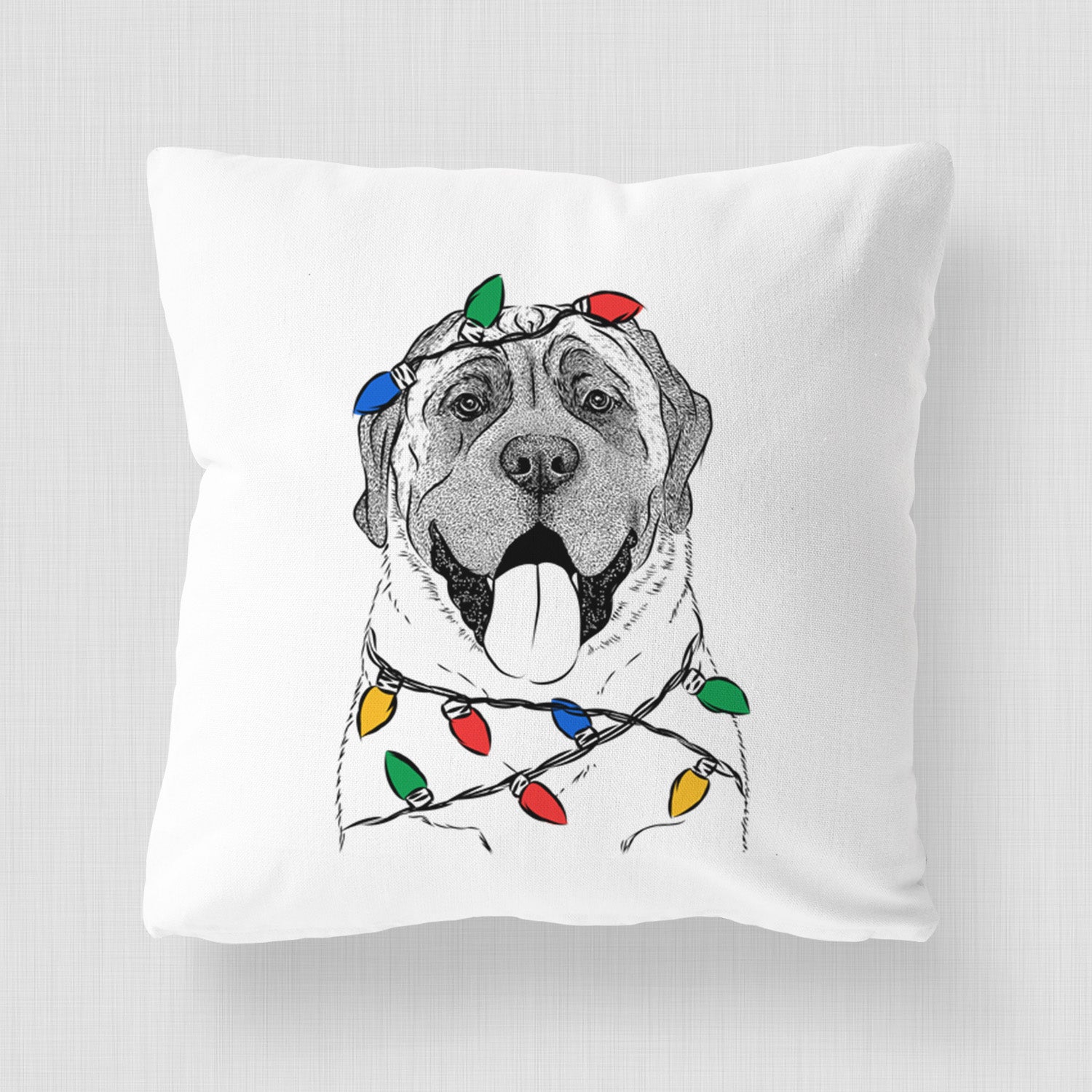 Remmie the English Mastiff - Throw Pillow Cover