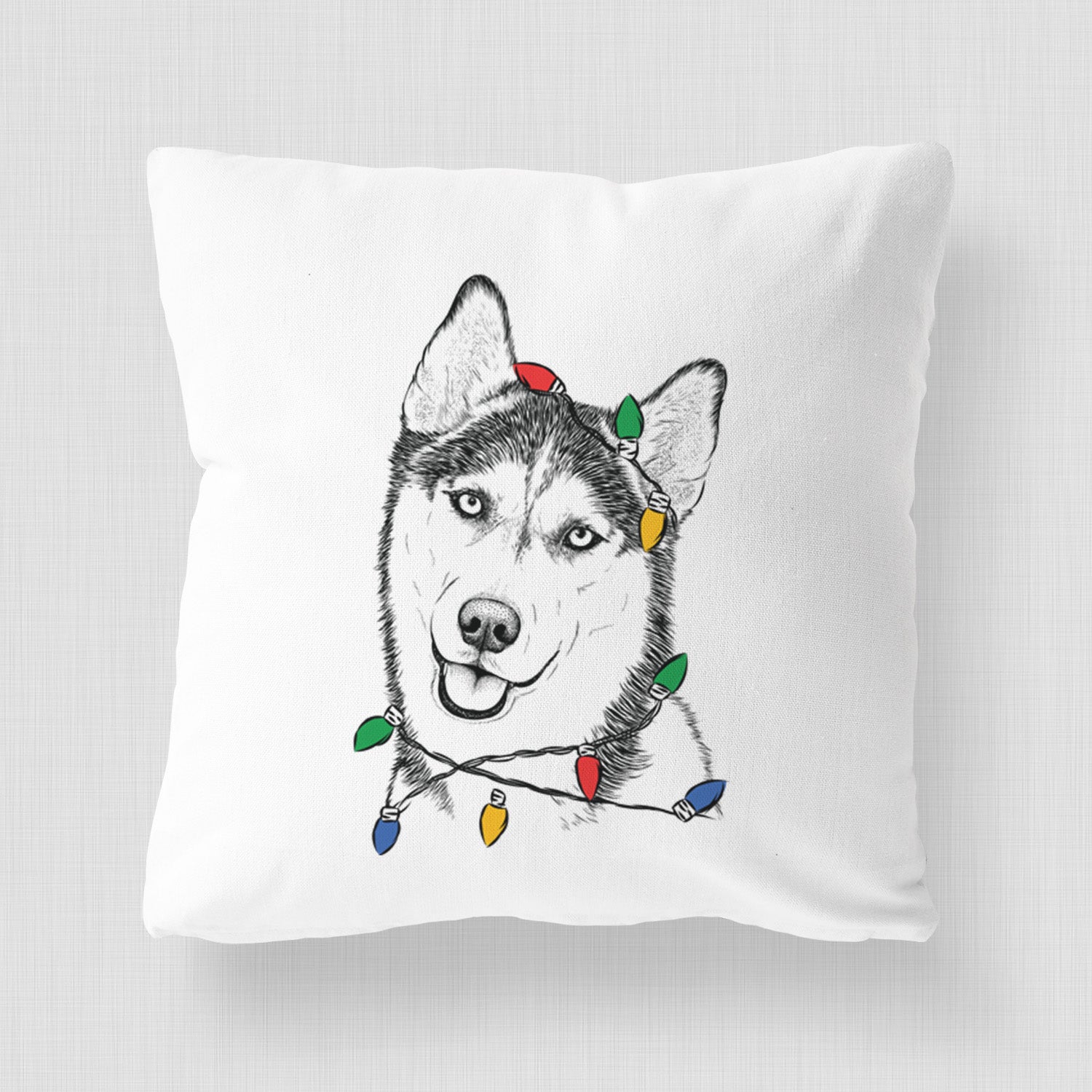 Remmie the Siberian Husky - Throw Pillow Cover