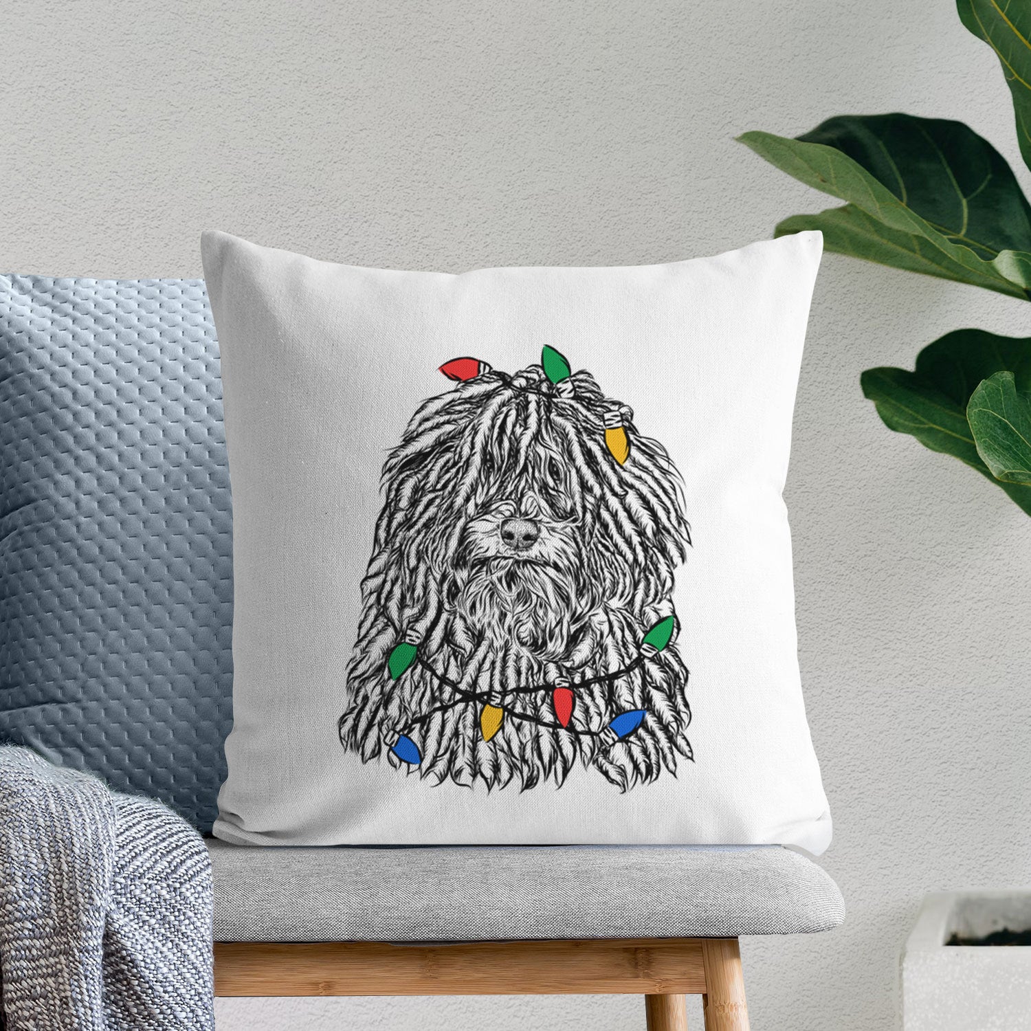 Rezi the Puli - Throw Pillow Cover