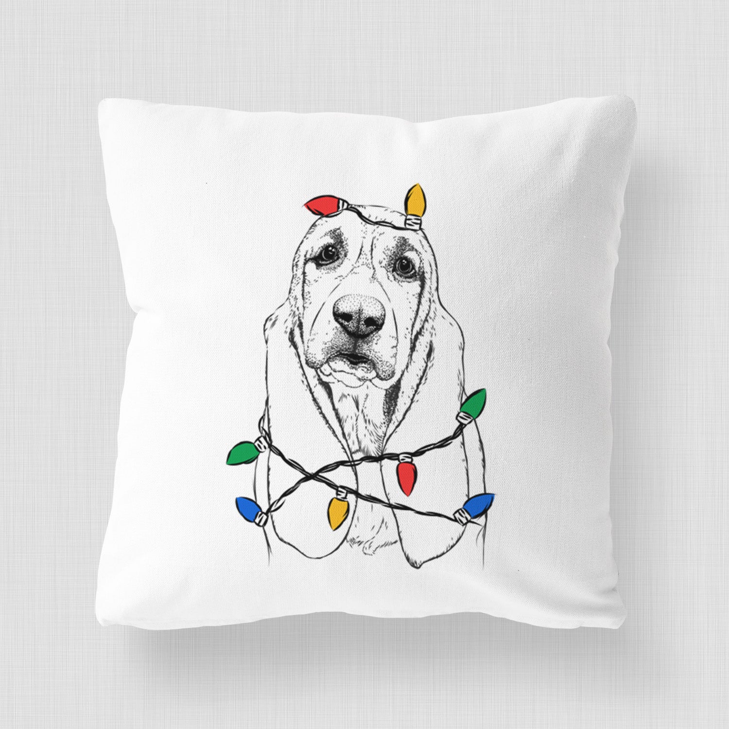Rolo the Basset Hound - Throw Pillow Cover