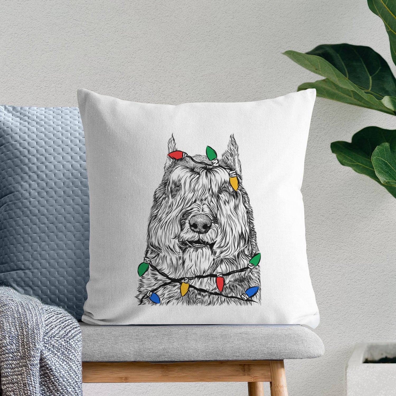 Sabre the Bouvier Des Flandres - Throw Pillow Cover