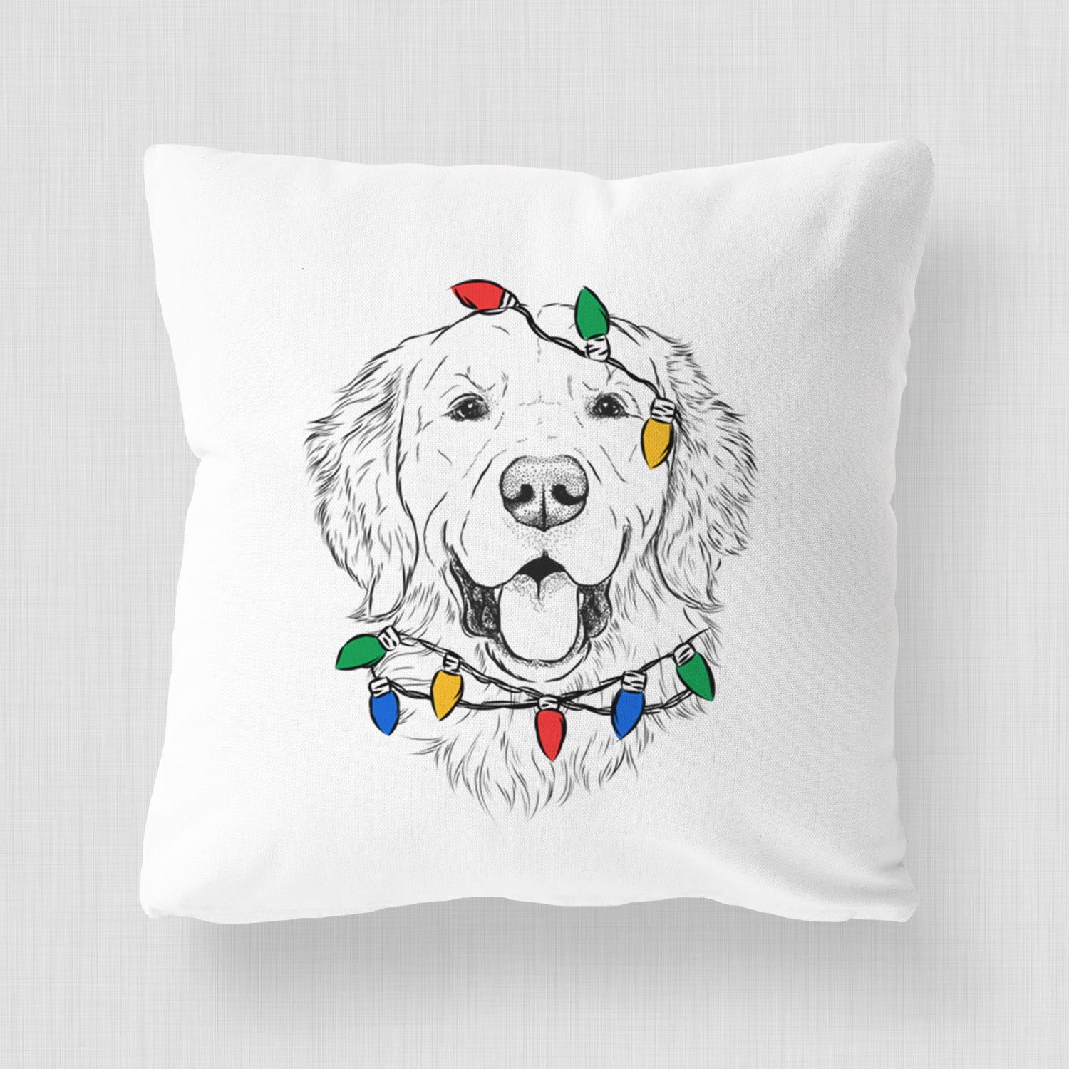 Sam the Golden Retriever - Throw Pillow Cover