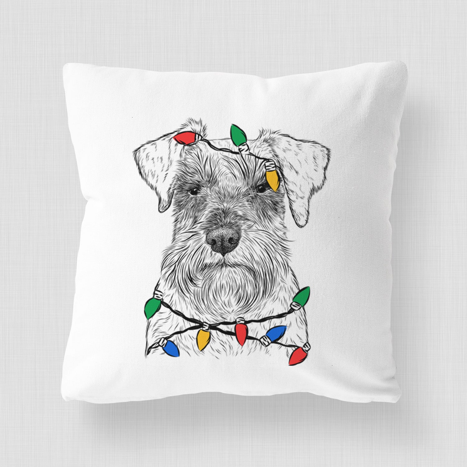 Smokey the Miniature Schnauzer - Throw Pillow Cover