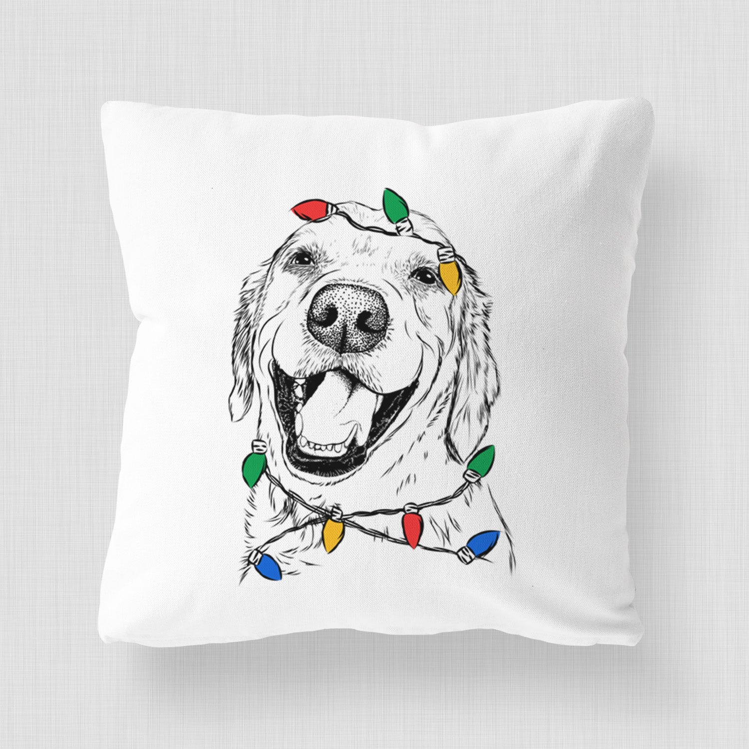 Spanky the Golden Retriever - Throw Pillow Cover