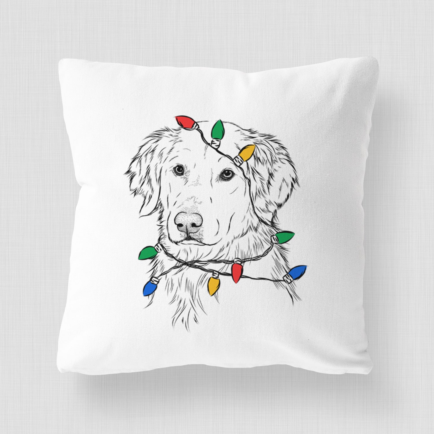 Spencer the Golden Retriever - Throw Pillow Cover