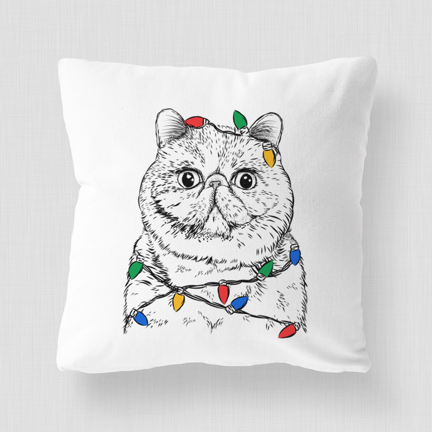 Squish the Exotic Shorthair Cat - Throw Pillow Cover