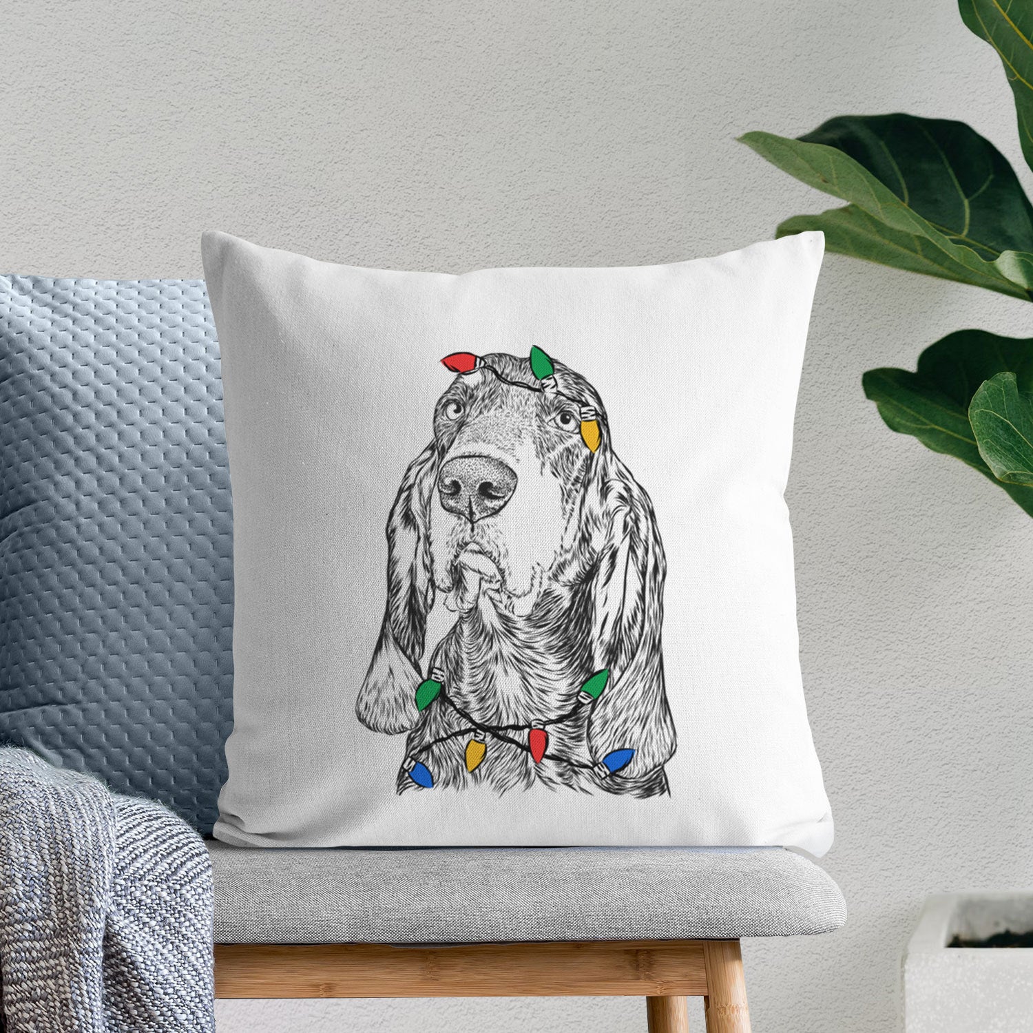 Stu the Black and Tan Coonhound - Throw Pillow Cover