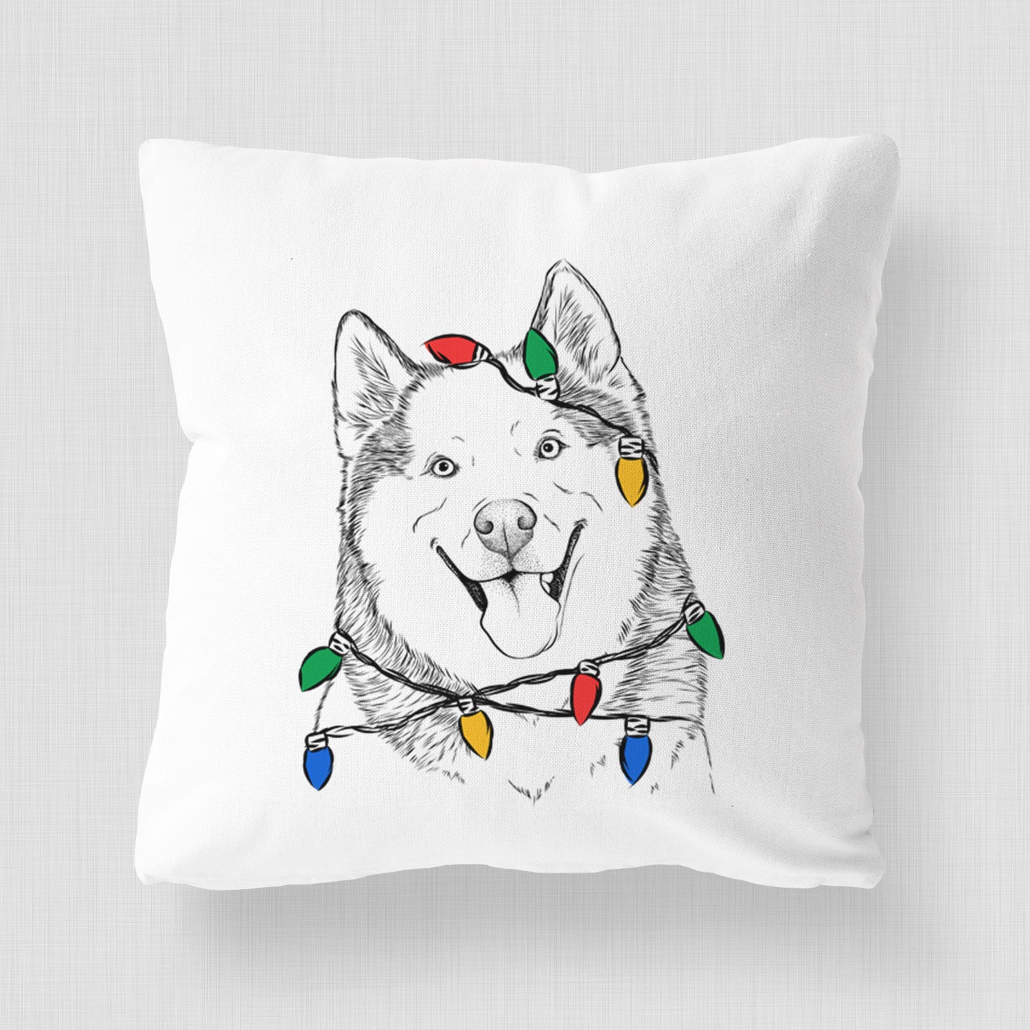 Teak the Siberian Husky - Throw Pillow Cover