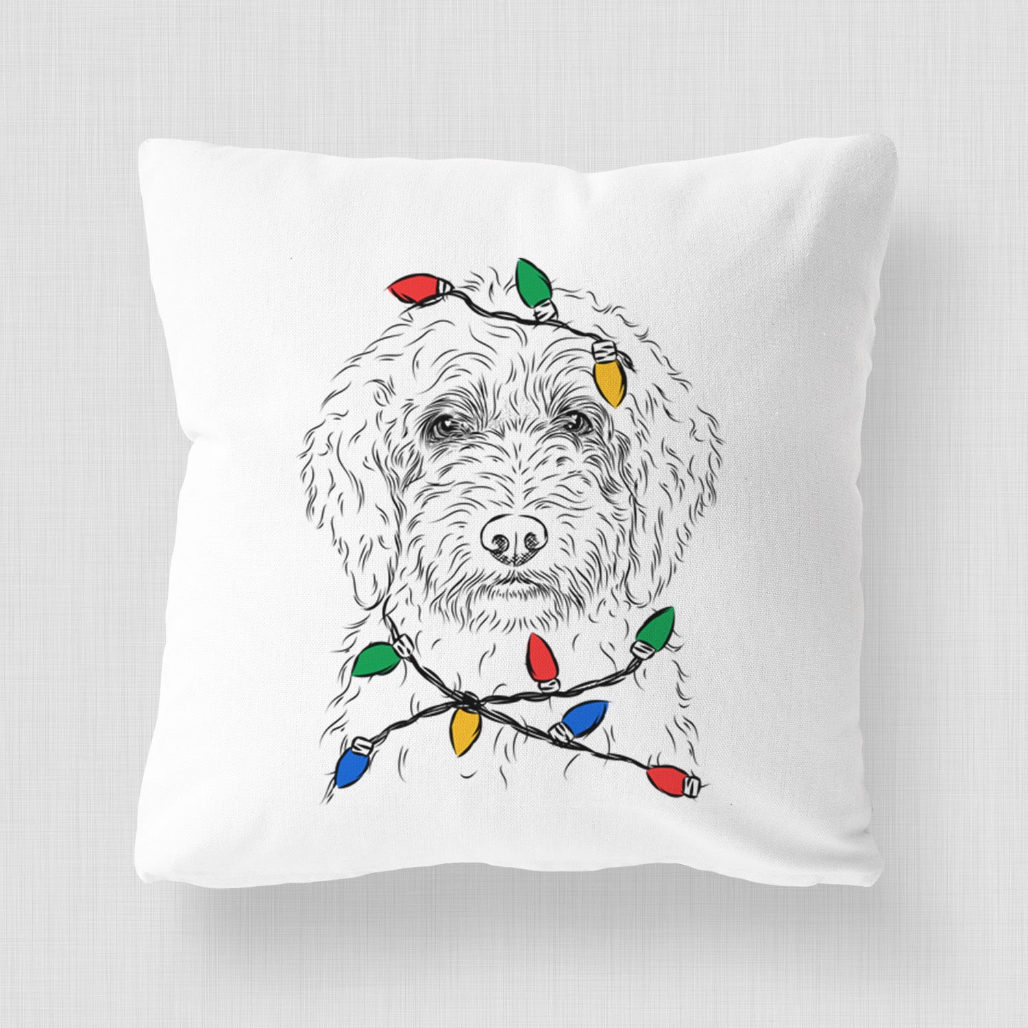 Teddy the Labradoodle - Throw Pillow Cover