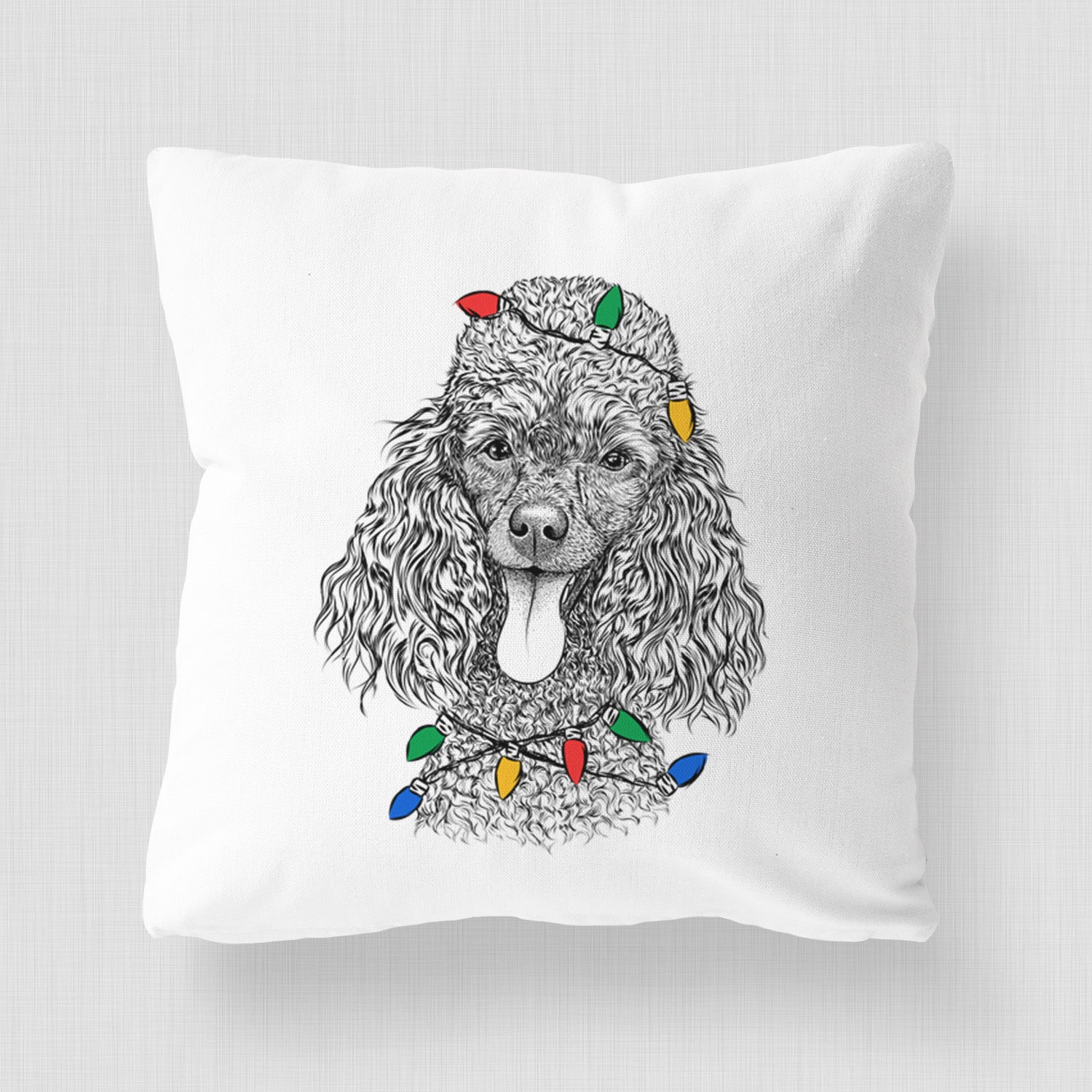 Teddy the Mini Poodle - Throw Pillow Cover