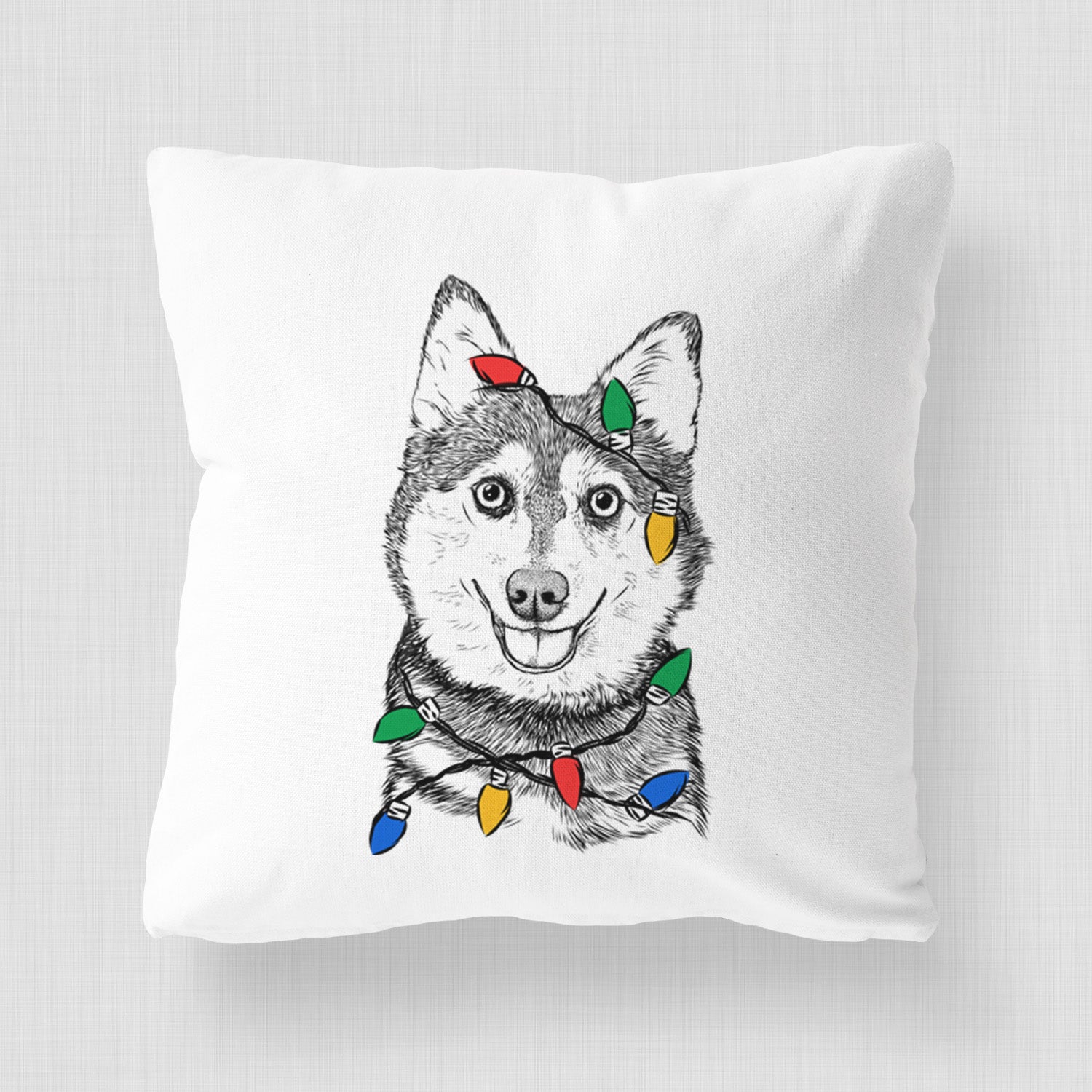 Tellie the Alaskan Klee Kai - Throw Pillow Cover