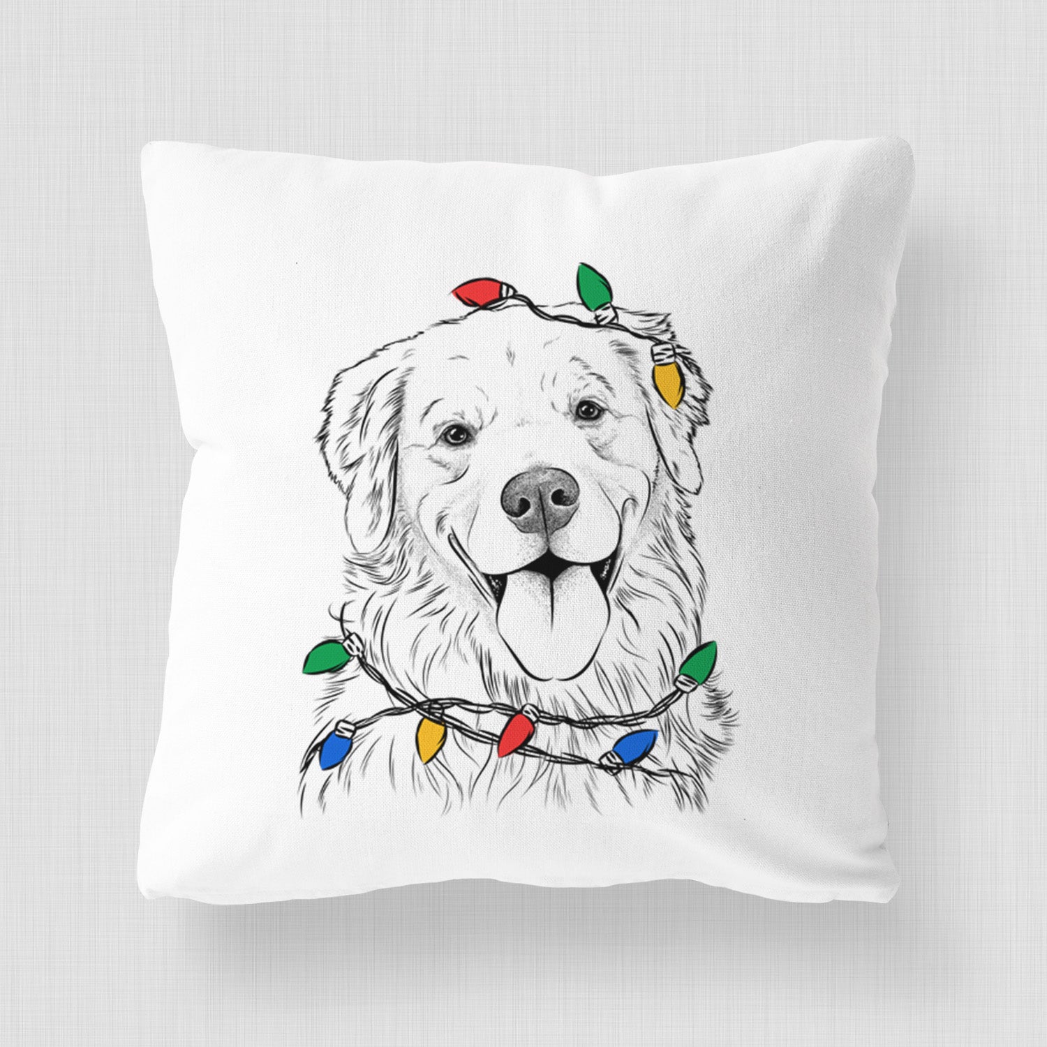 Ticket the Golden Retriever - Throw Pillow Cover
