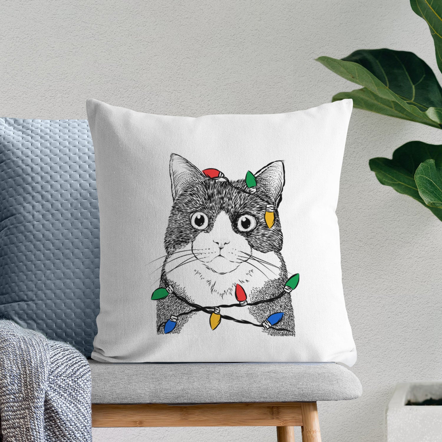 Tux the Tuxedo Cat - Throw Pillow Cover