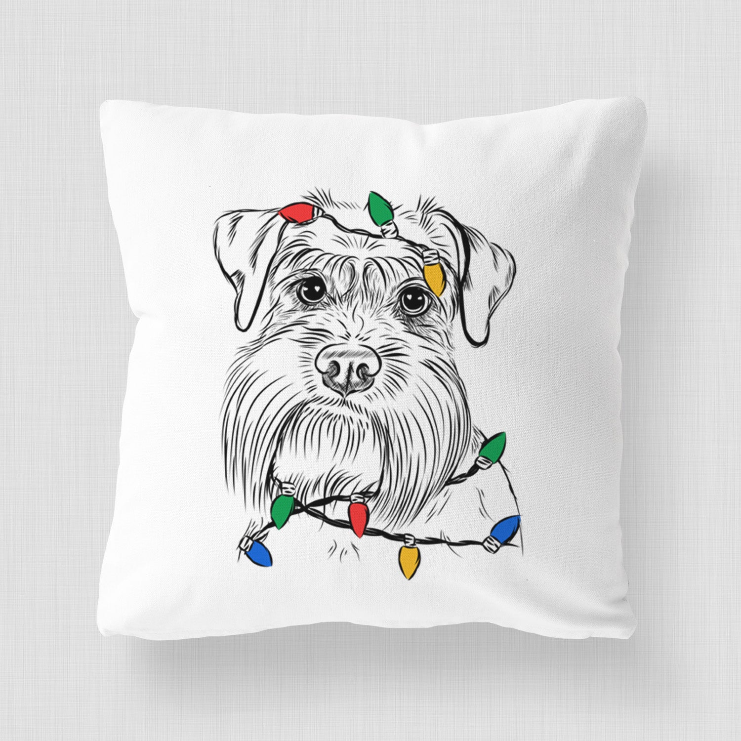 Wrigley the Schnauzer - Throw Pillow Cover