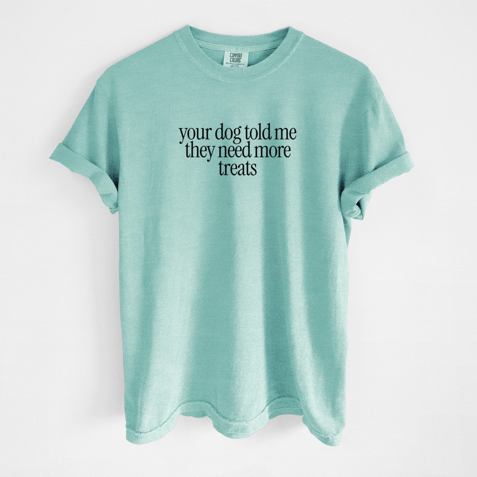 Your Dog Told Me They Need More Treats - Unisex Comfort Colors Garment-Dyed Heavyweight T-shirt in Chalky Mint