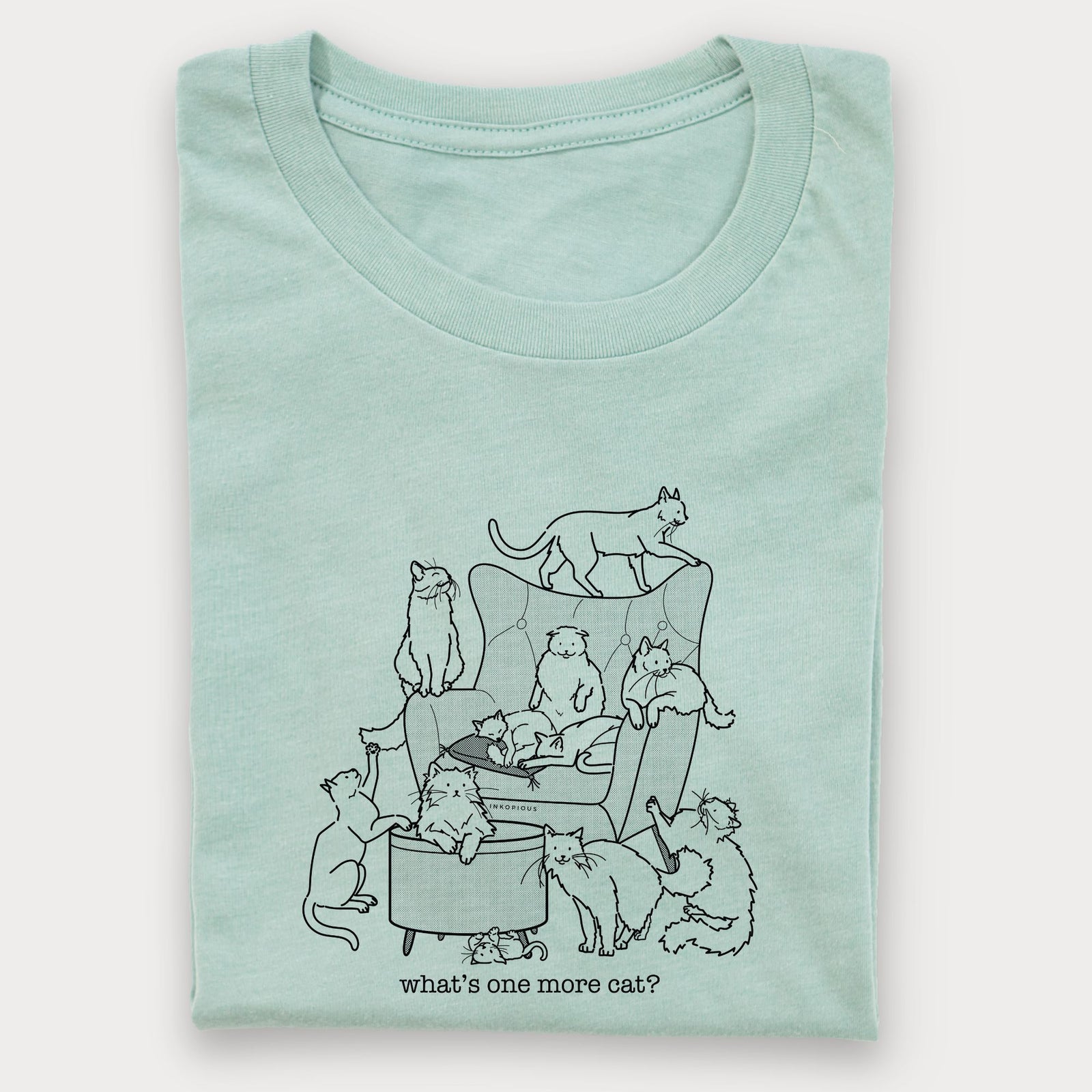 'What's One More Cat?' design on an Unisex crewneck