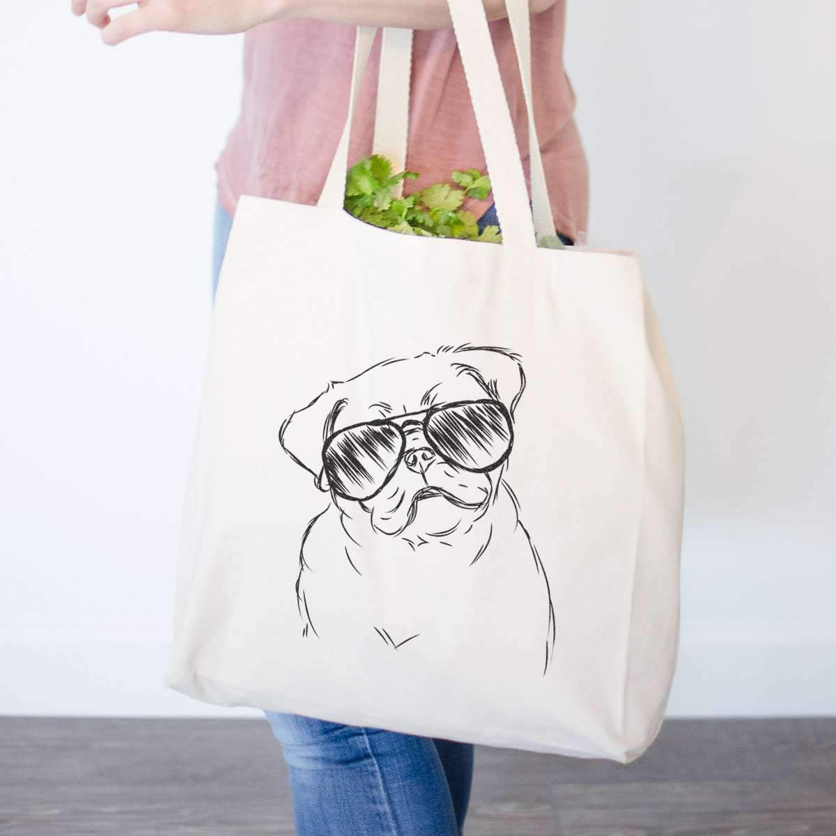 Otis - Aviator Pug - Tote Bag