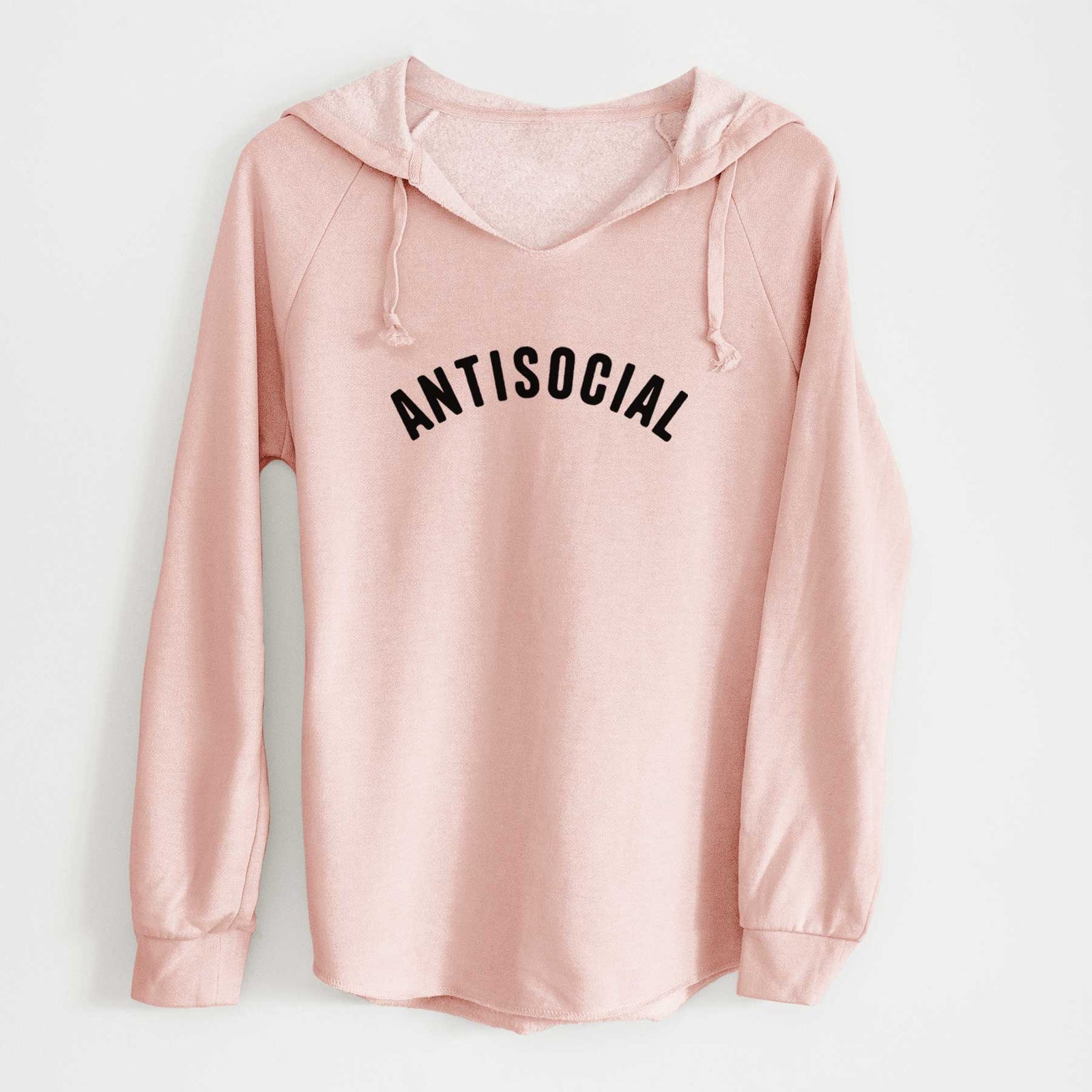 'Antisocial - Articulate Collection' design on a Blush Cali Wave Hooded Sweatshirt