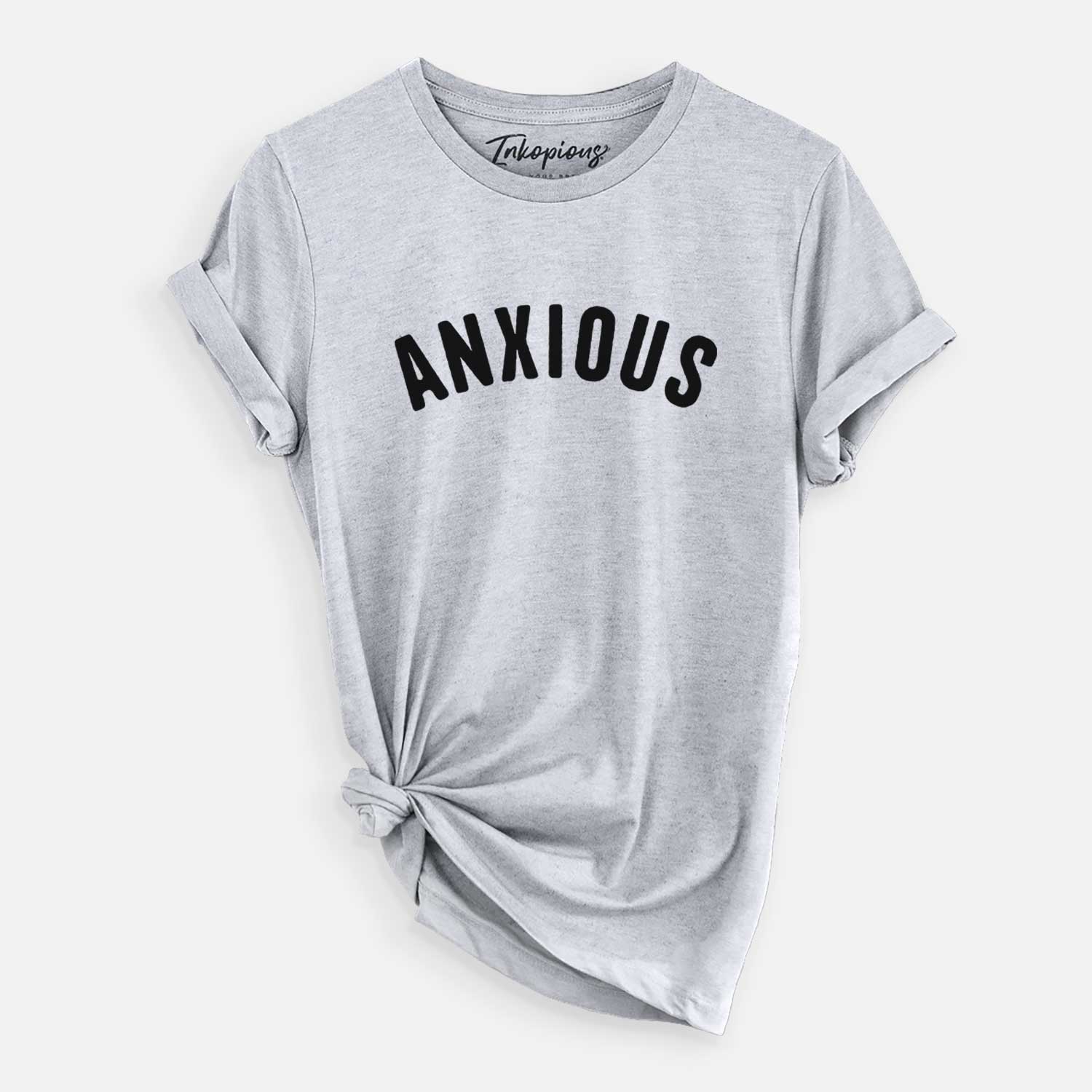 'Anxious - Articulate Collection' design on a Grey Unisex crewneck