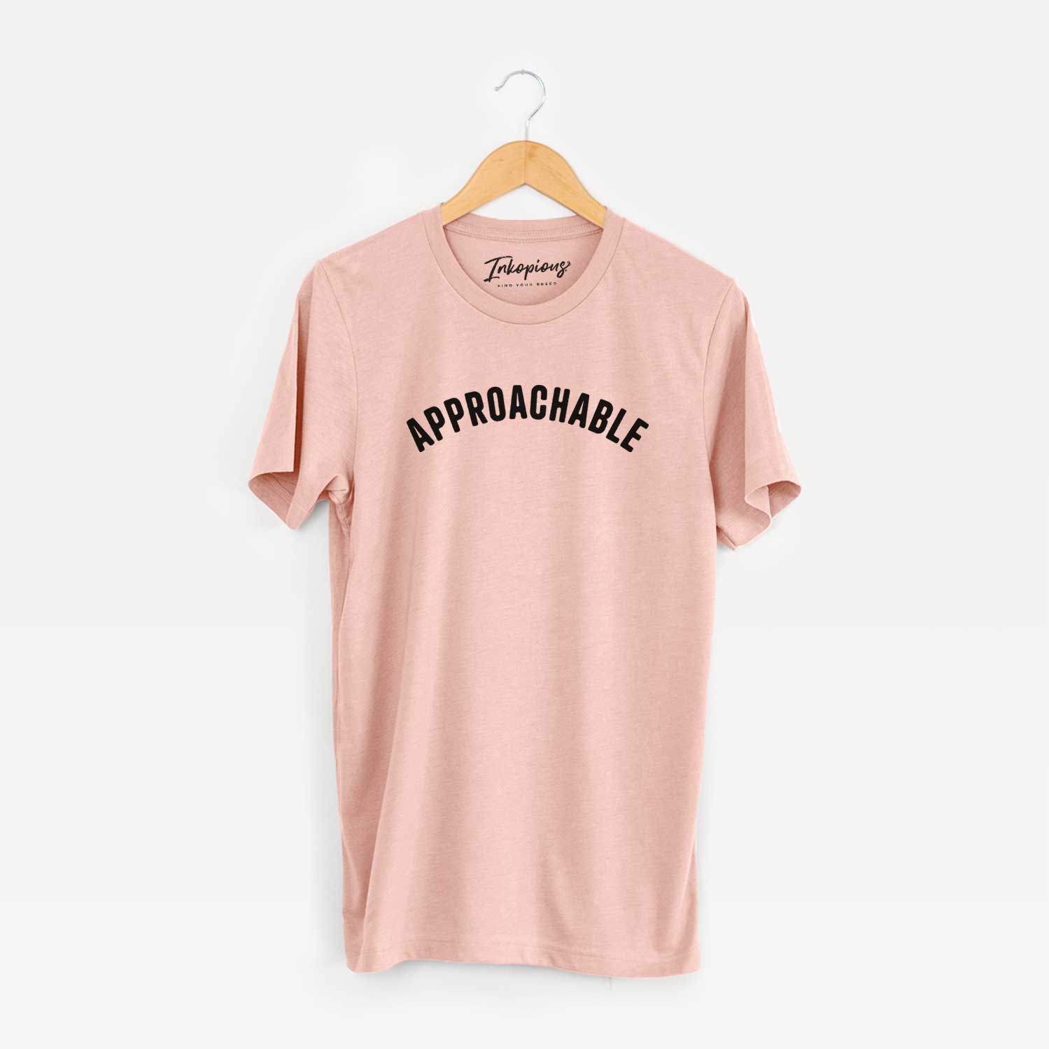 'Approachable - Articulate Collection' design on a Peach Unisex crewneck