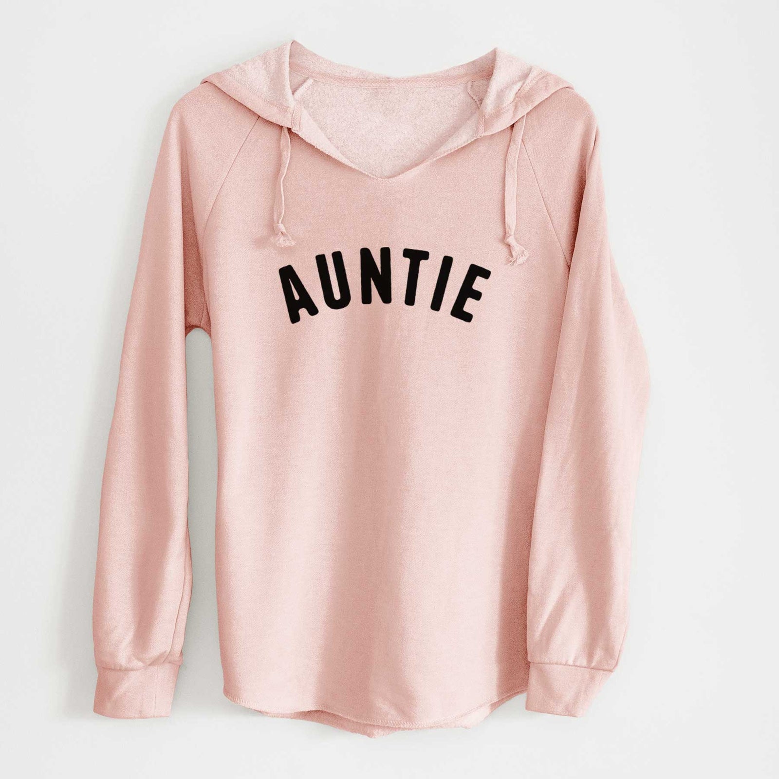 'Auntie - Articulate Collection' design on a Blush Cali Wave Hooded Sweatshirt