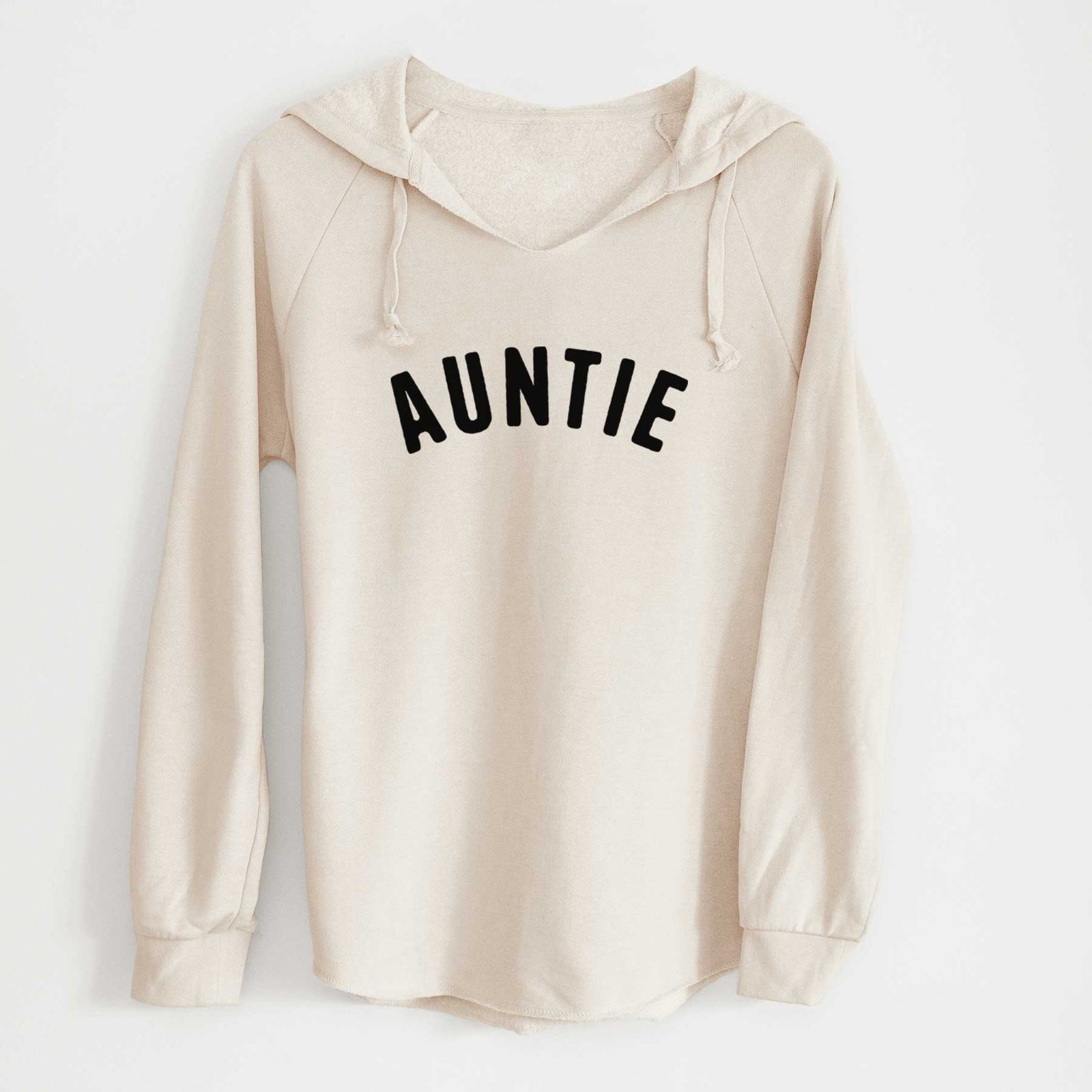 'Auntie - Articulate Collection' design on a Bone Cali Wave Hooded Sweatshirt