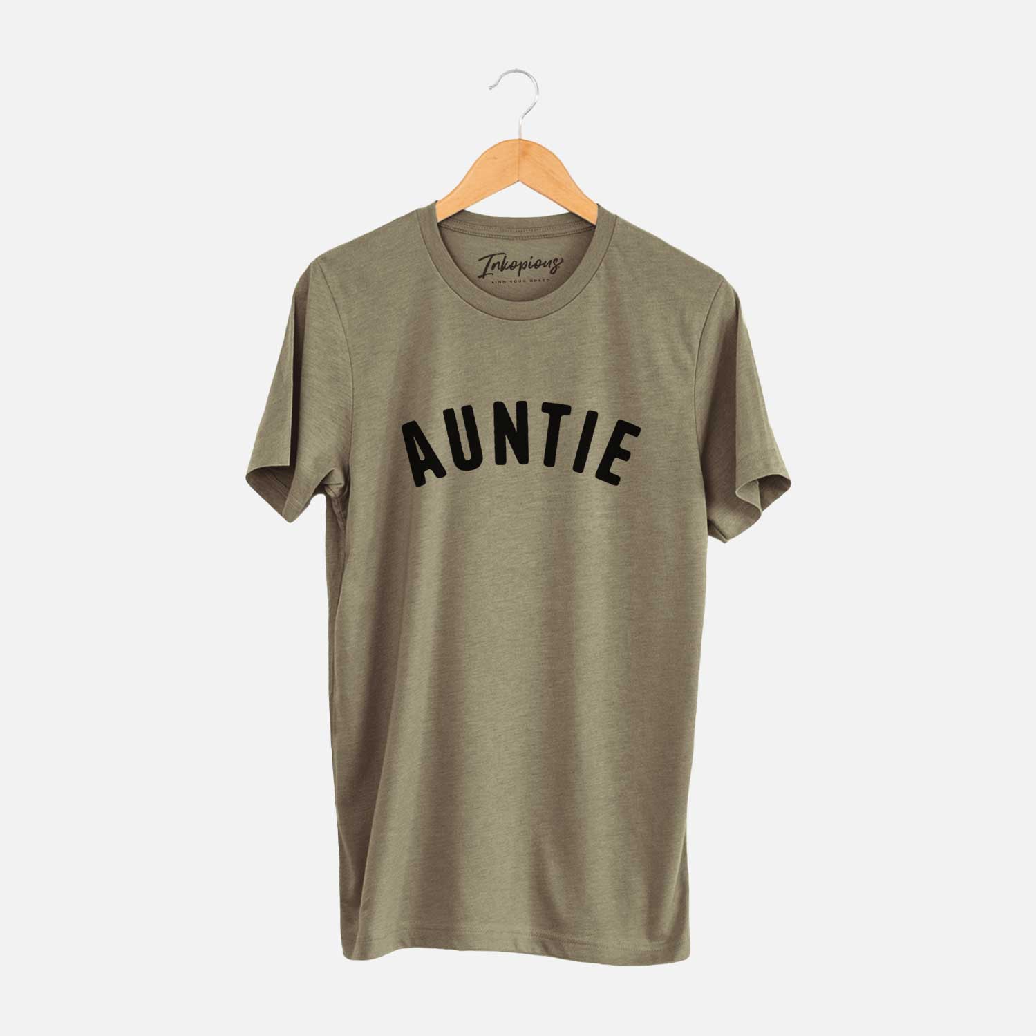 'Auntie - Articulate Collection' design on an Olive Unisex crewneck