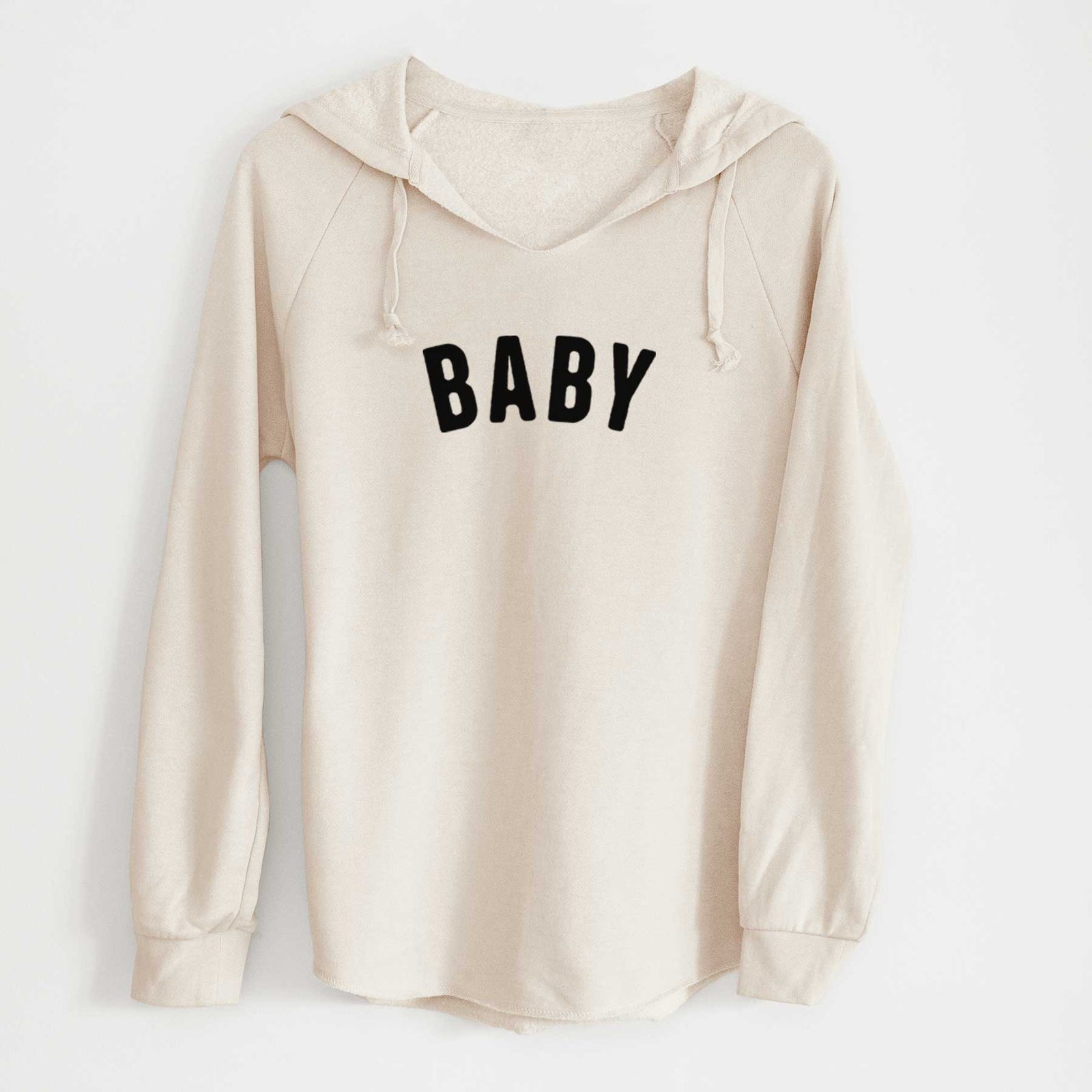 'Baby - Articulate Collection' design on a Bone Cali Wave Hooded Sweatshirt