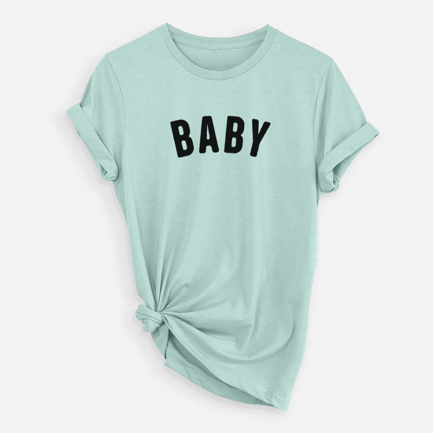 'Baby - Articulate Collection' design on a Heather Sage Unisex crewneck