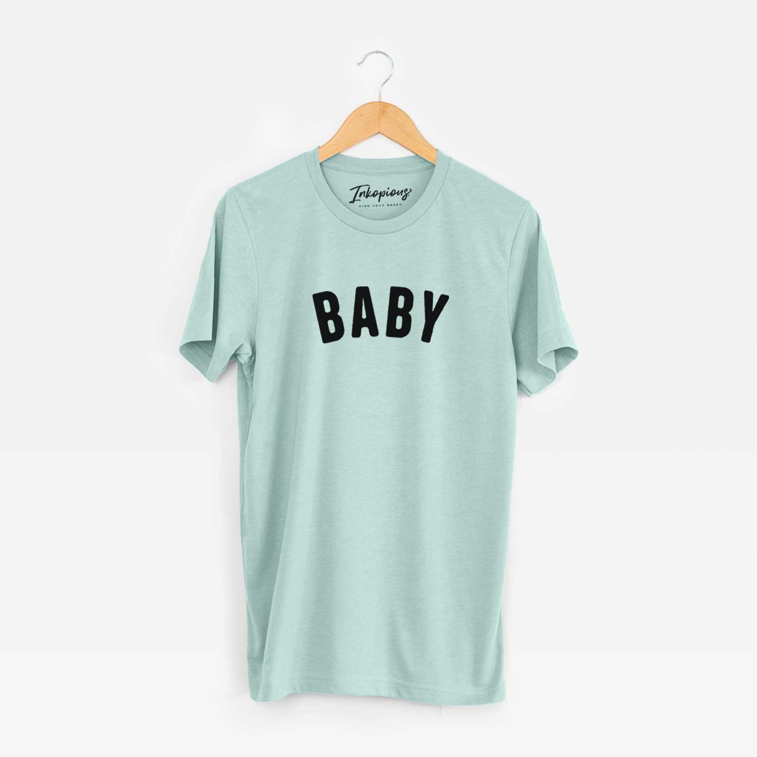 'Baby - Articulate Collection' design on a Heather Sage Unisex crewneck