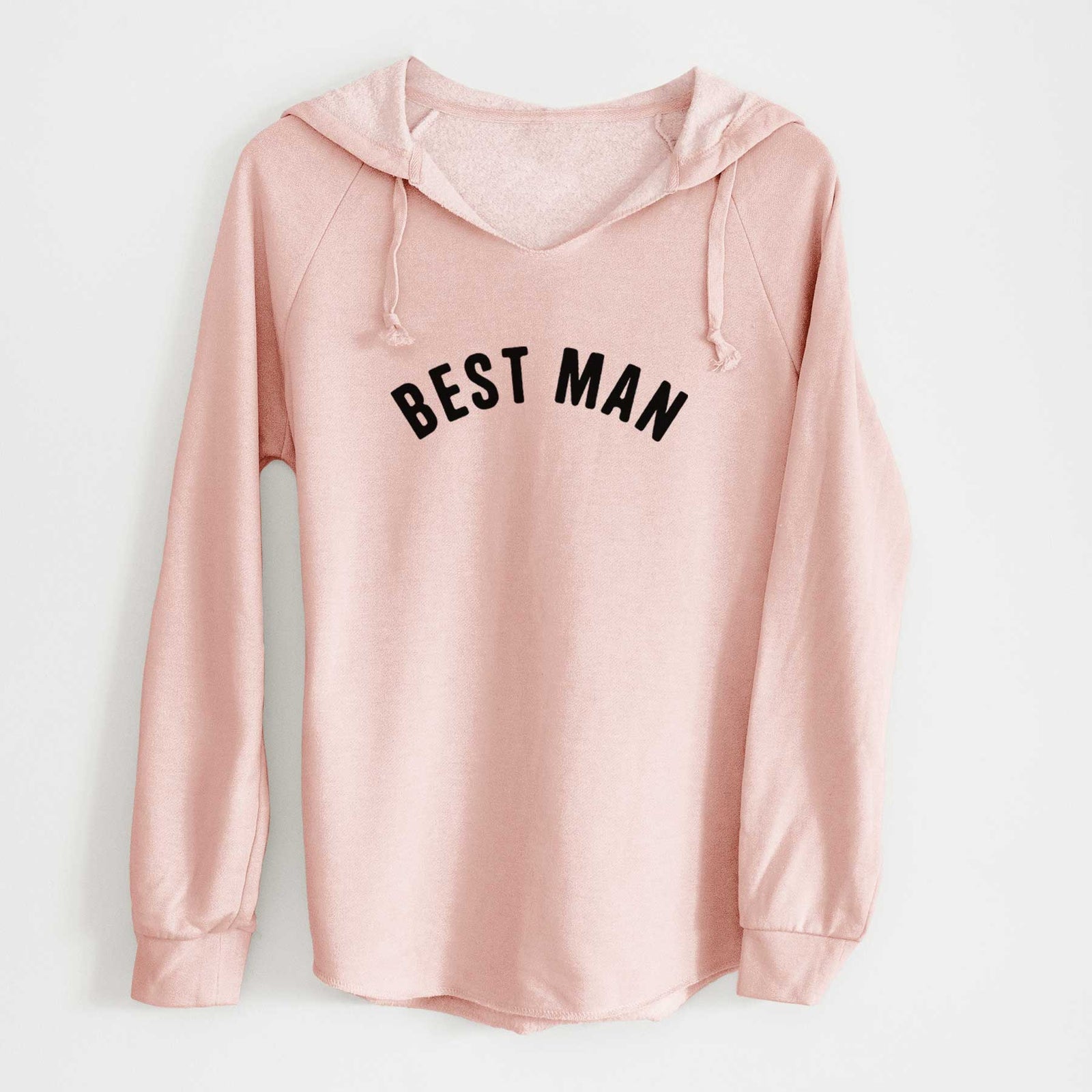 'Best Man - Articulate Collection' design on a Blush Cali Wave Hooded Sweatshirt