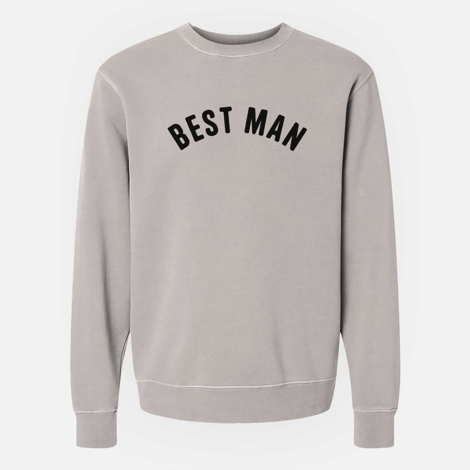 'Best Man - Articulate Collection' design on a Cement Unisex pigment dyed crew sweatshirt