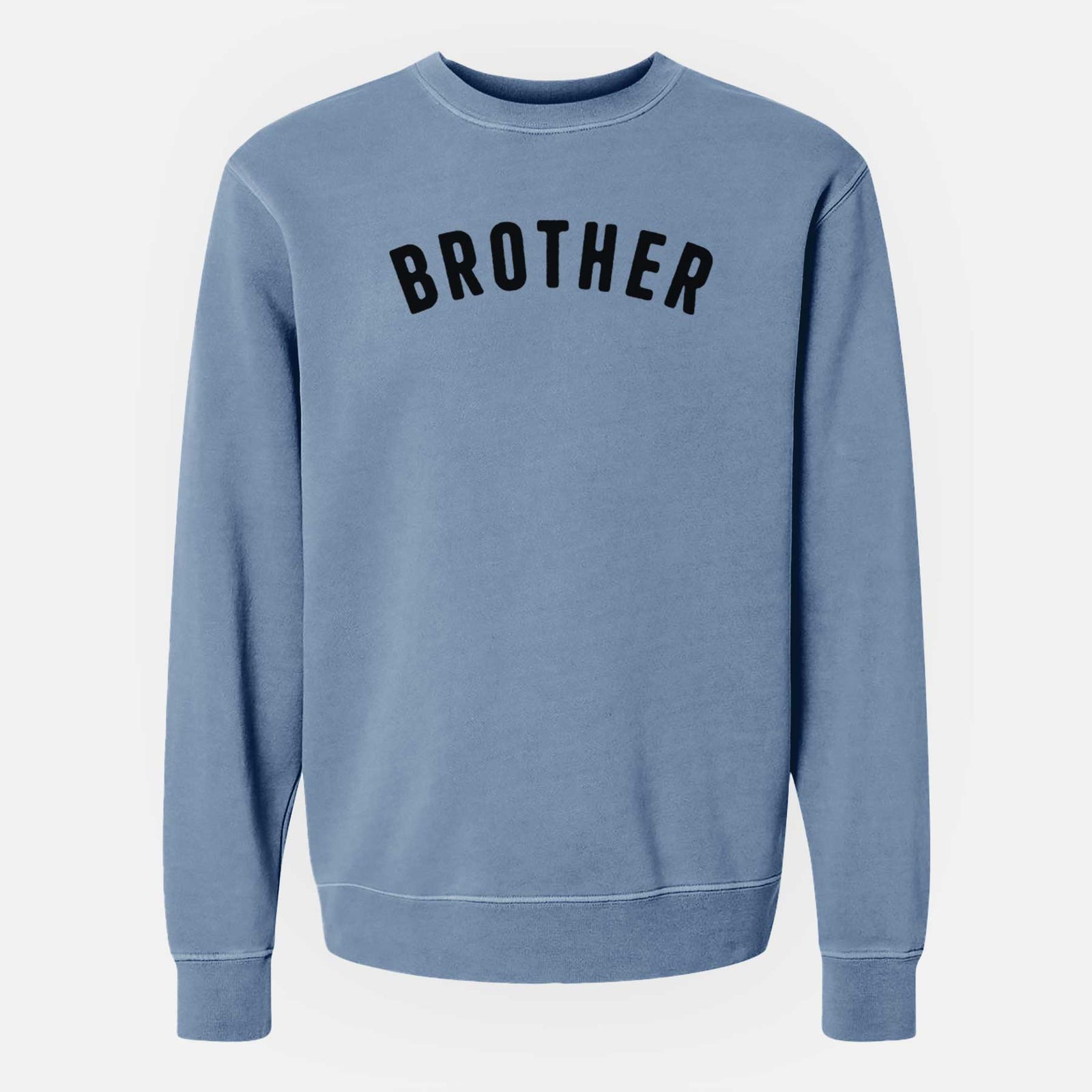 'Brother - Articulate Collection' design on a Slate Blue Unisex pigment dyed crew sweatshirt